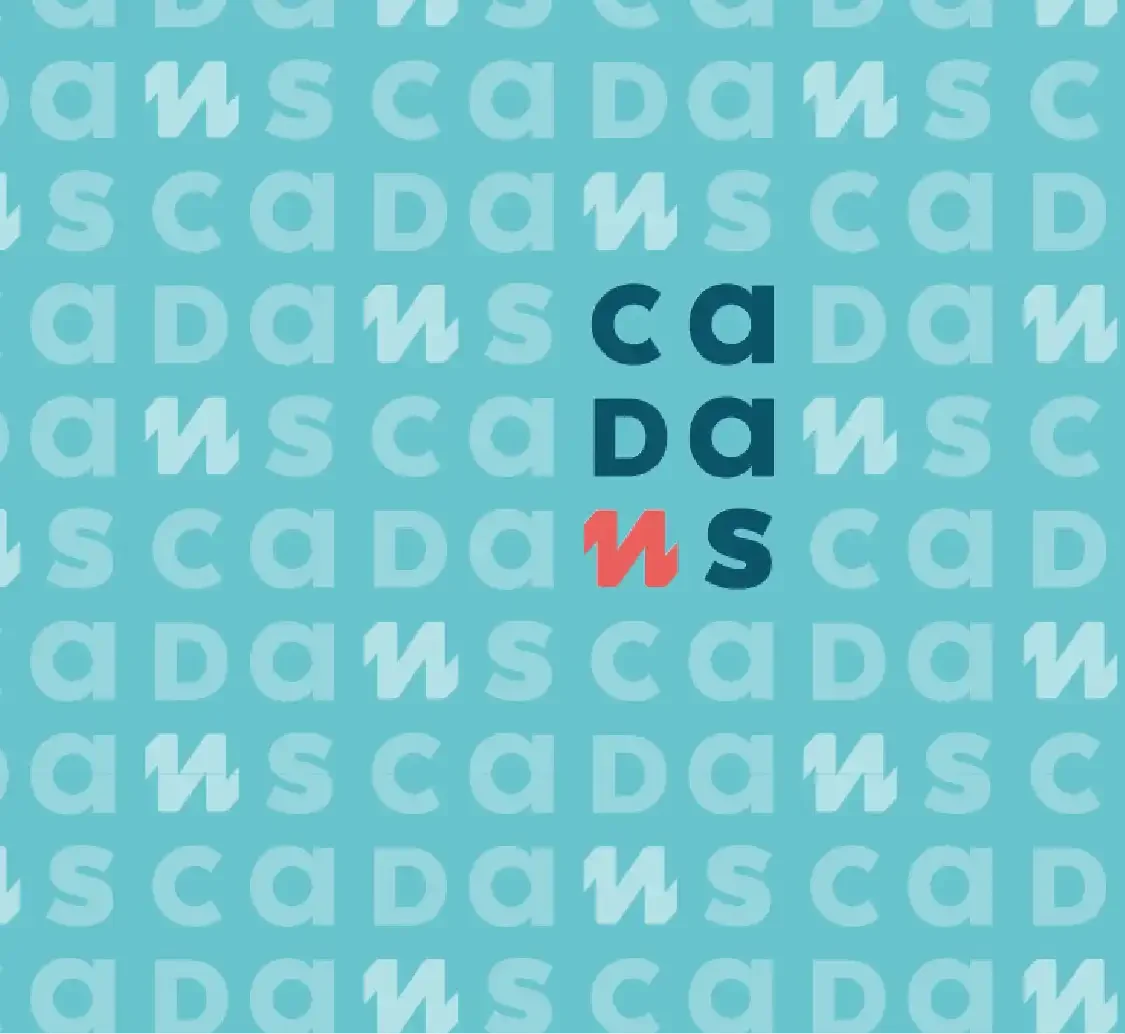 Ontwerp van een patroon met daarin het secundair logo van Cadans voor gebruik op sportkledij, zoals fietstruien, loopshirts, etc.