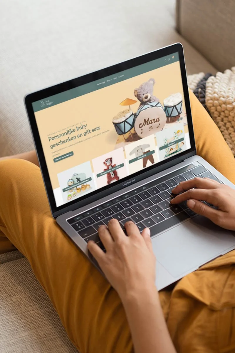 Rebranding en website design in Shopify voor Fien's Babygifts webshop