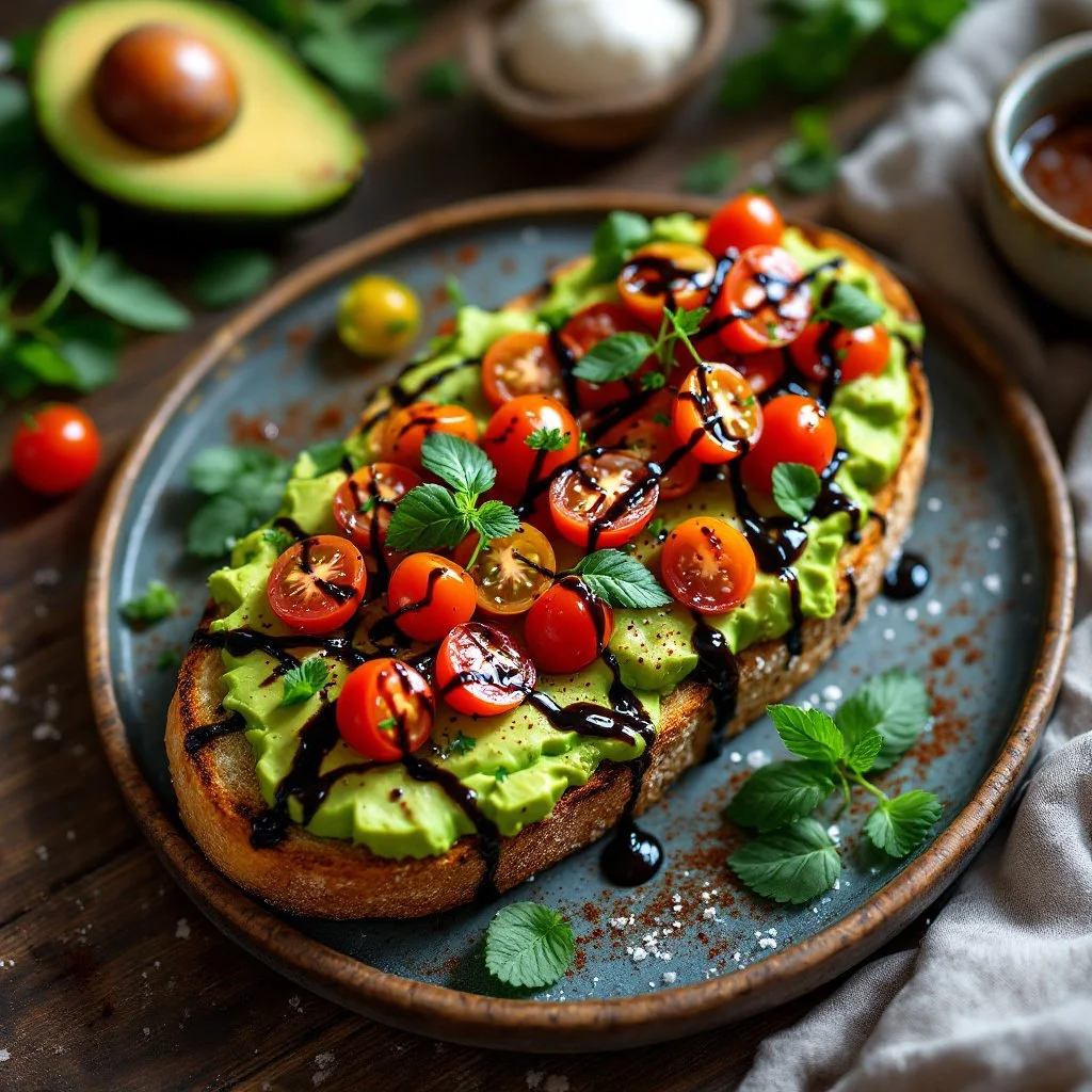 Avocado on Toast with Balsamic Glaze