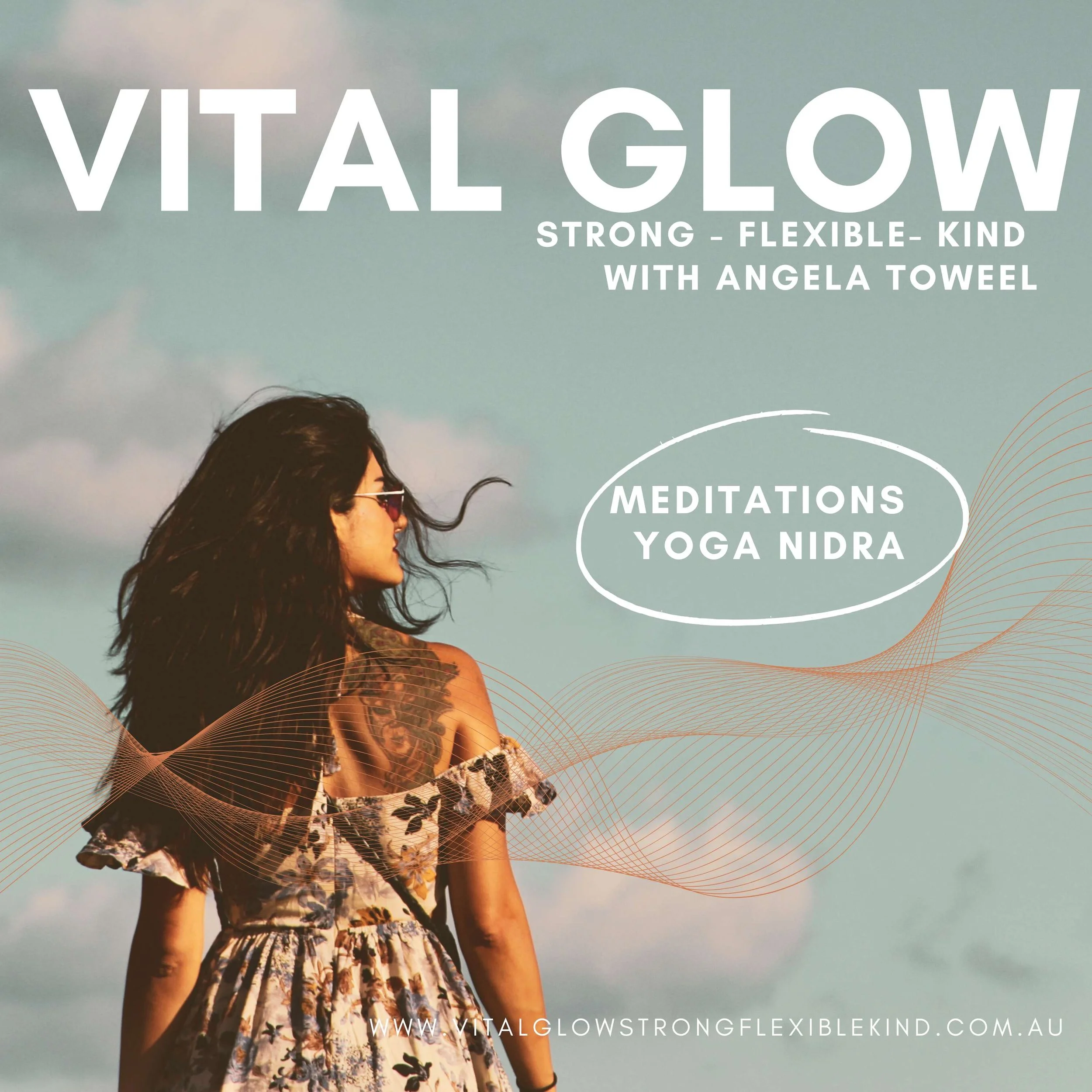 Tune in to Vital Glow Strong Flexible Kind on Apple Podcasts for meditations and yoga nidras.