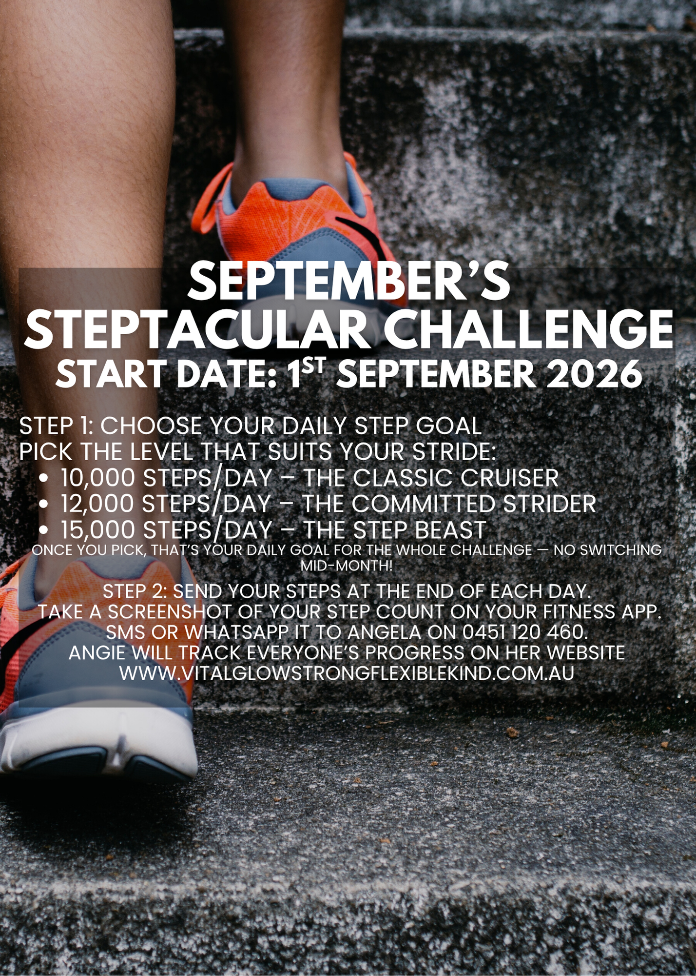 Steptacular challenge.  Step challenge in the month of September. 