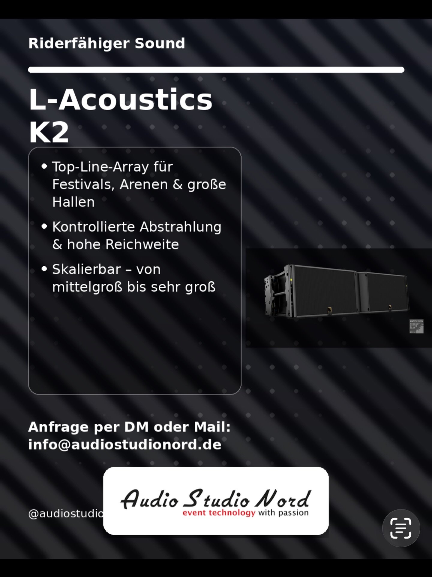 Was ist bei uns ab Lager verf&uuml;gbar? Heute: @l.acoustics.official K2. #audiostudionord #teamrauchfleisch #lacoustics #lacousticsk2