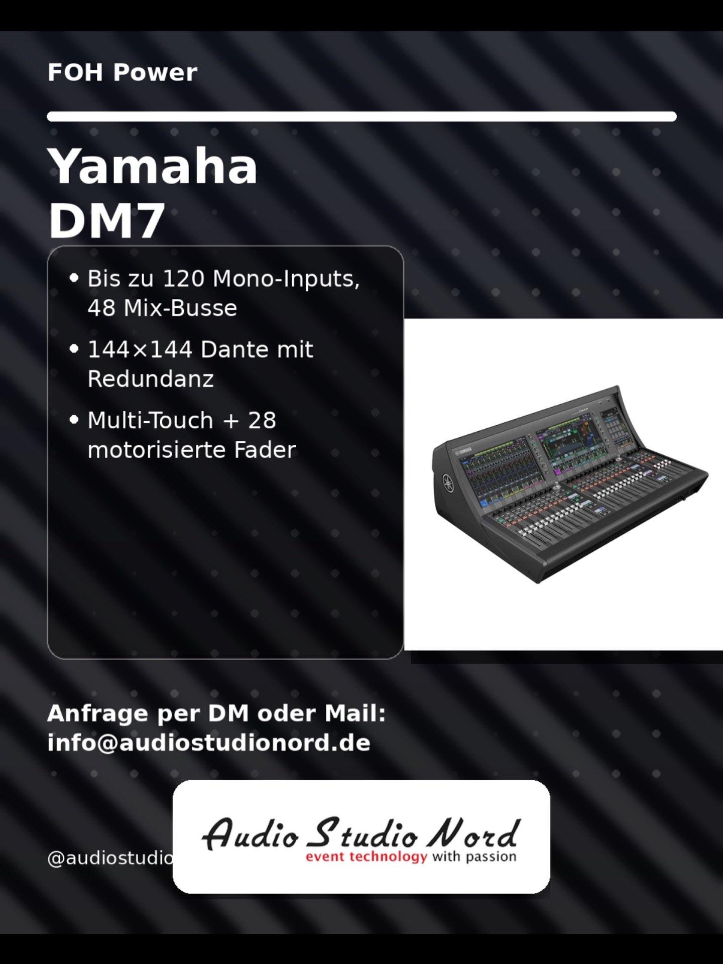 Was ist bei uns ab Lager verhandeln? Yamaha DM7 #audiostudionord #teamrauchfleisch #yamahaproaudio #yamahadm7