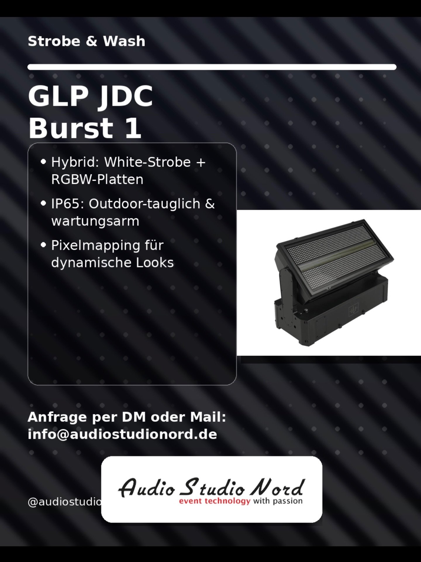 Bei uns ab Lager vorhanden. GLP Jdc1 Burst. #audiostudionord #teamrauchfleisch #germanlightproducts #glpjdc1burst