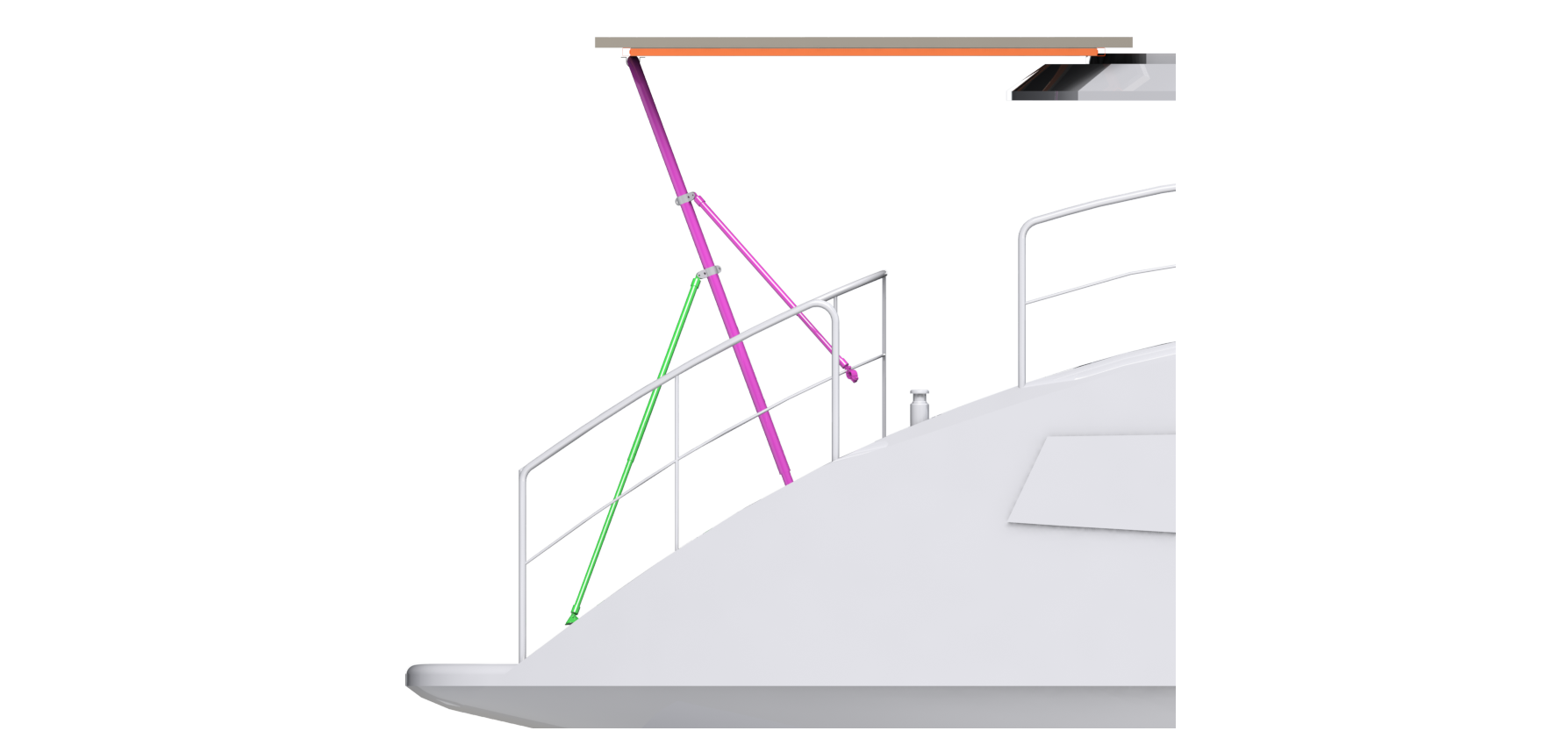 Arcos de popa para catamaranes y monocascos