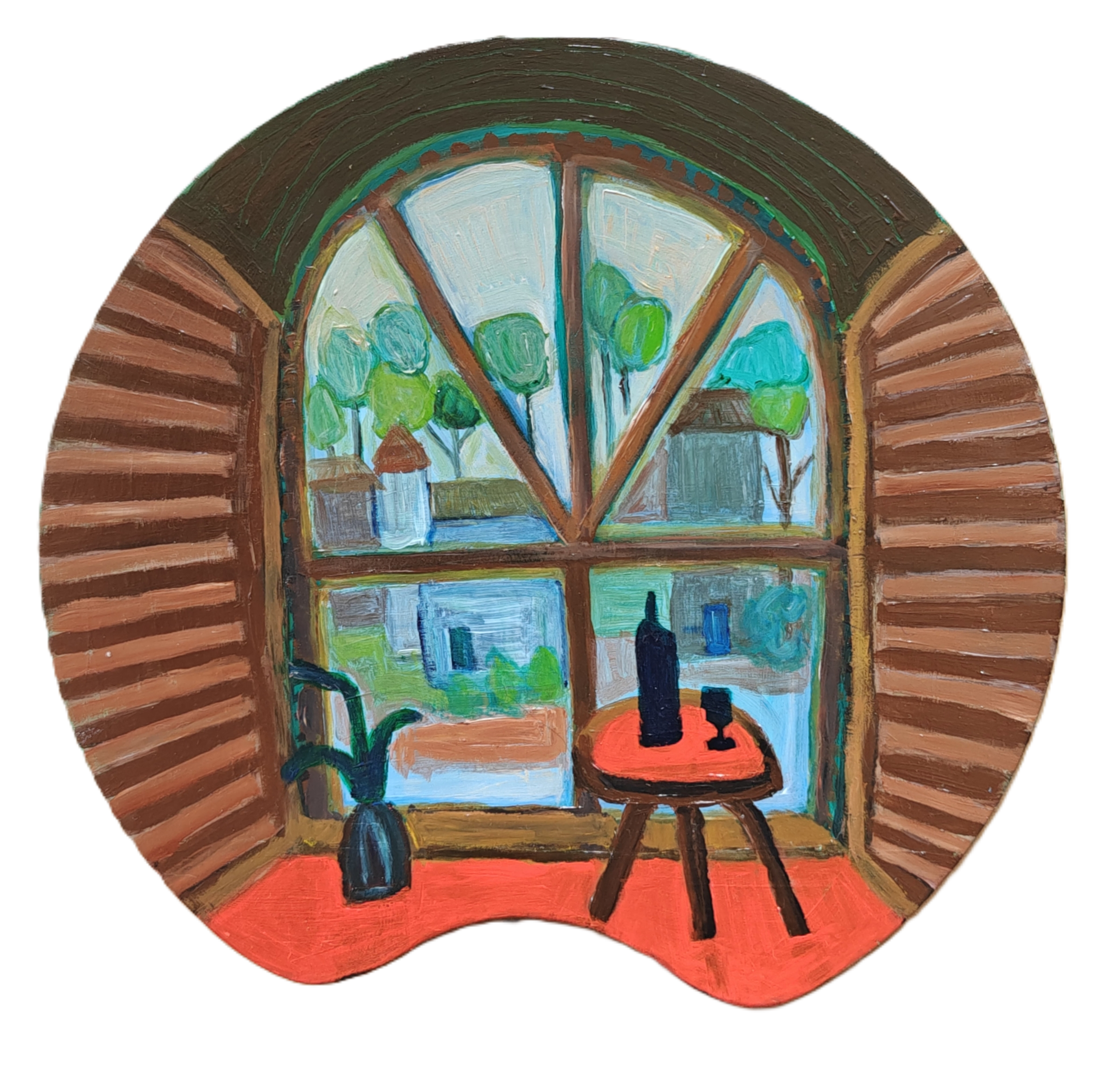 acrylic on recycled platter