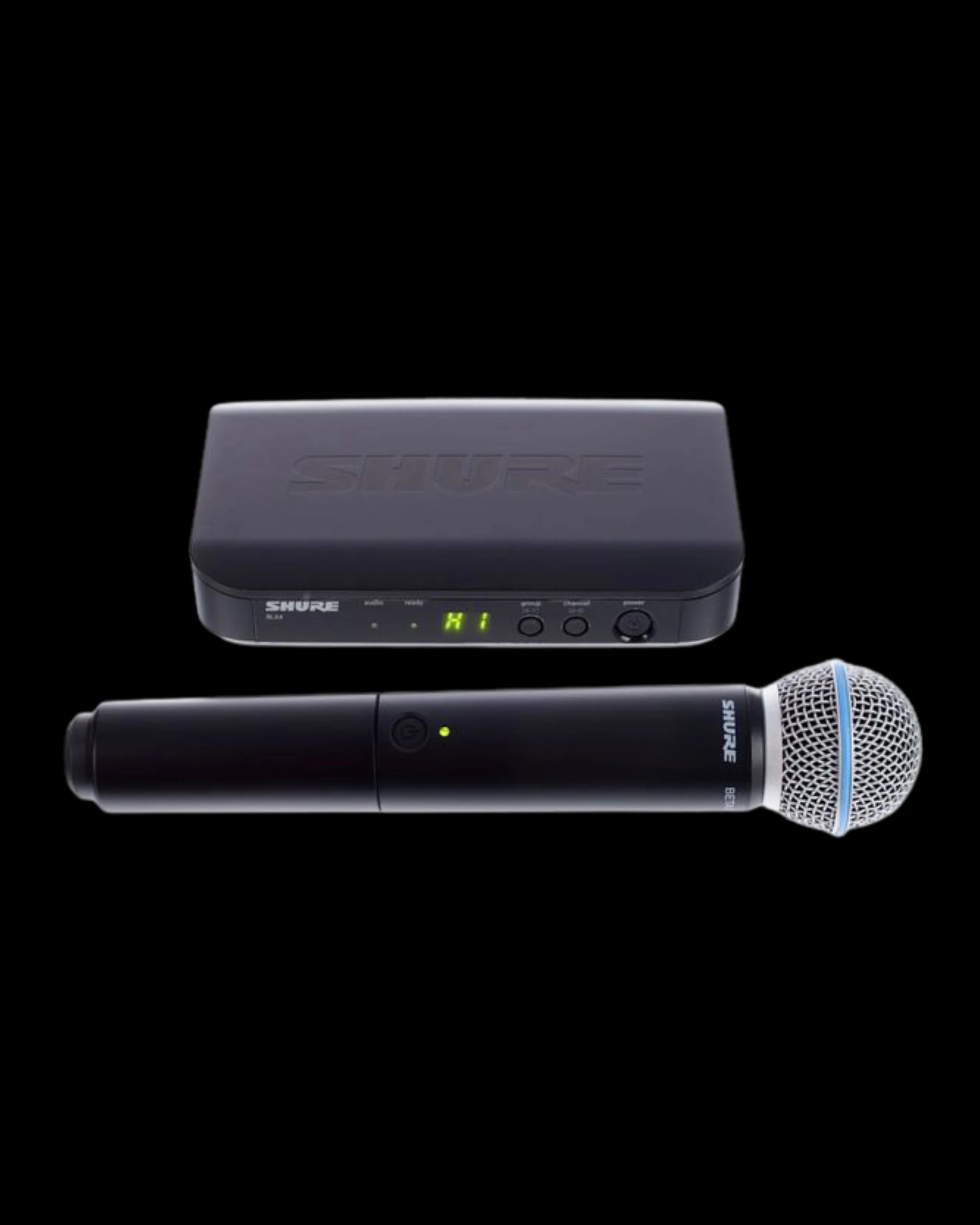 SHURE K14 Wireless Mic + Transmitter Aerial View.jpg