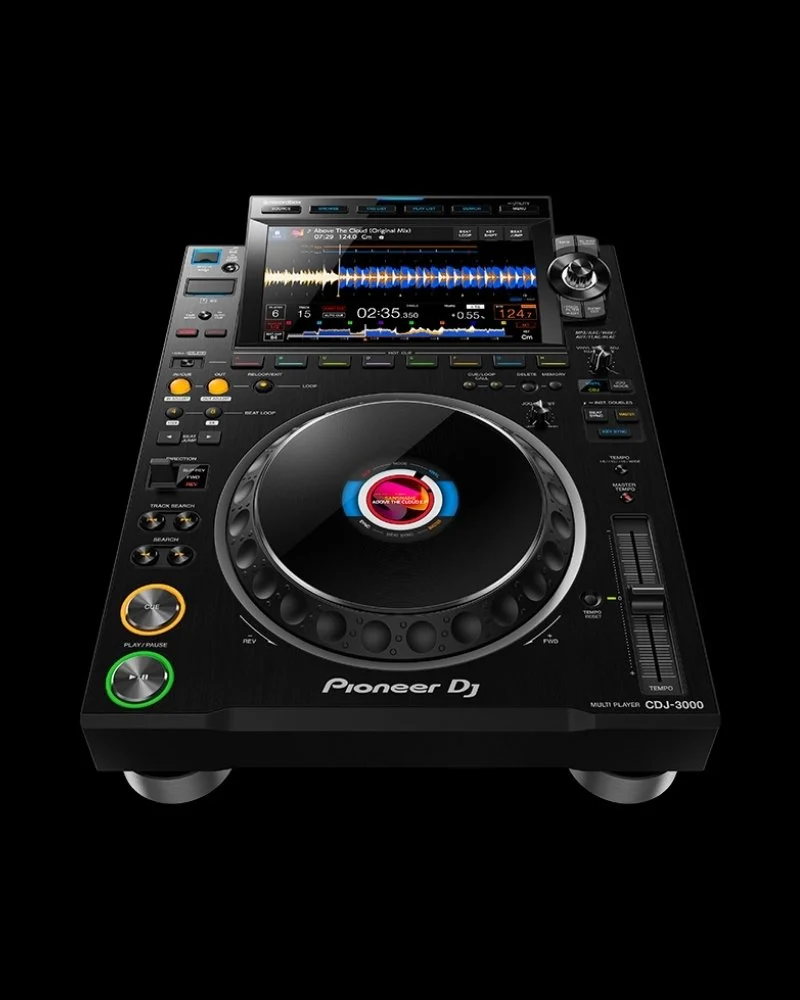 Top view of Pioneer CDJ-3000 DJ media player for rental