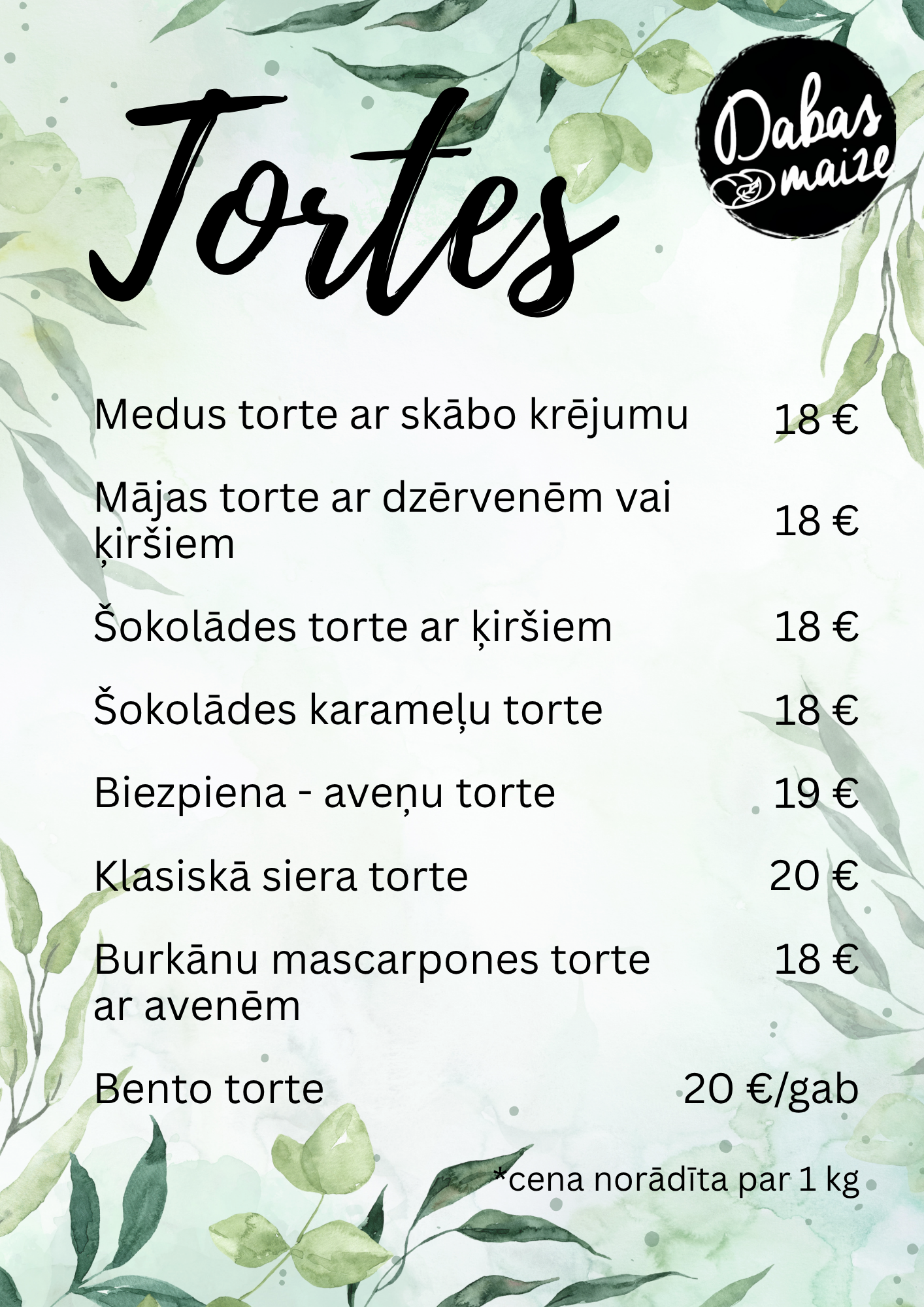 dabas maize tortes