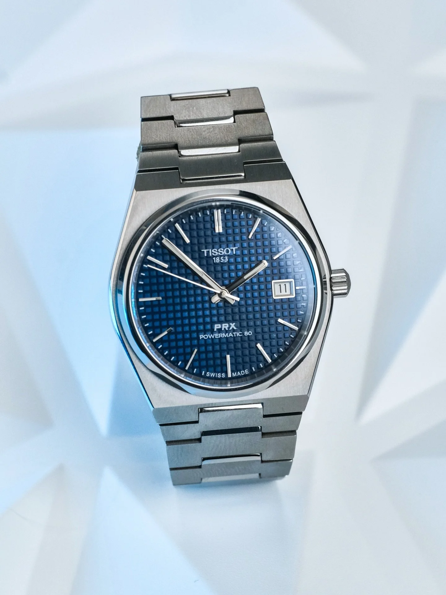 Happy Blue Watch Monday watchfam. The @tissot_official PRX 38mm Titanium has truly surprised me. My son hasn&rsquo;t taken it off his wrist since getting it and it wear just perfectly. The slim case, integrated bracelet and slightly darker titanium l