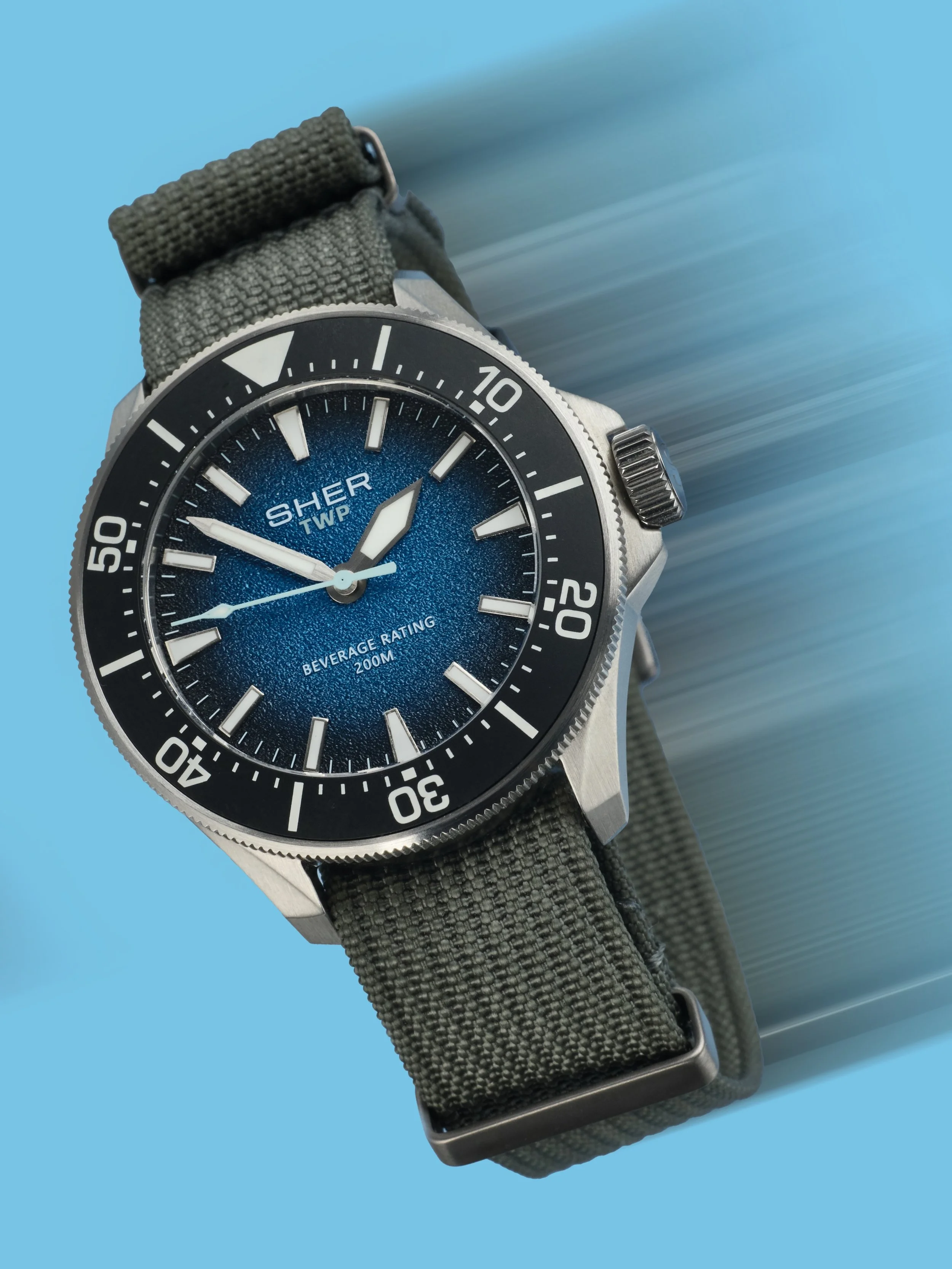 One week out.

The SHER x TWP dive 🤿 watch lands in the UK next week, and a few pieces are still available. If you&rsquo;ve been on the fence, this is your window.

300 pieces total. Fum&eacute; blue dial that shifts from ocean to midnight depending