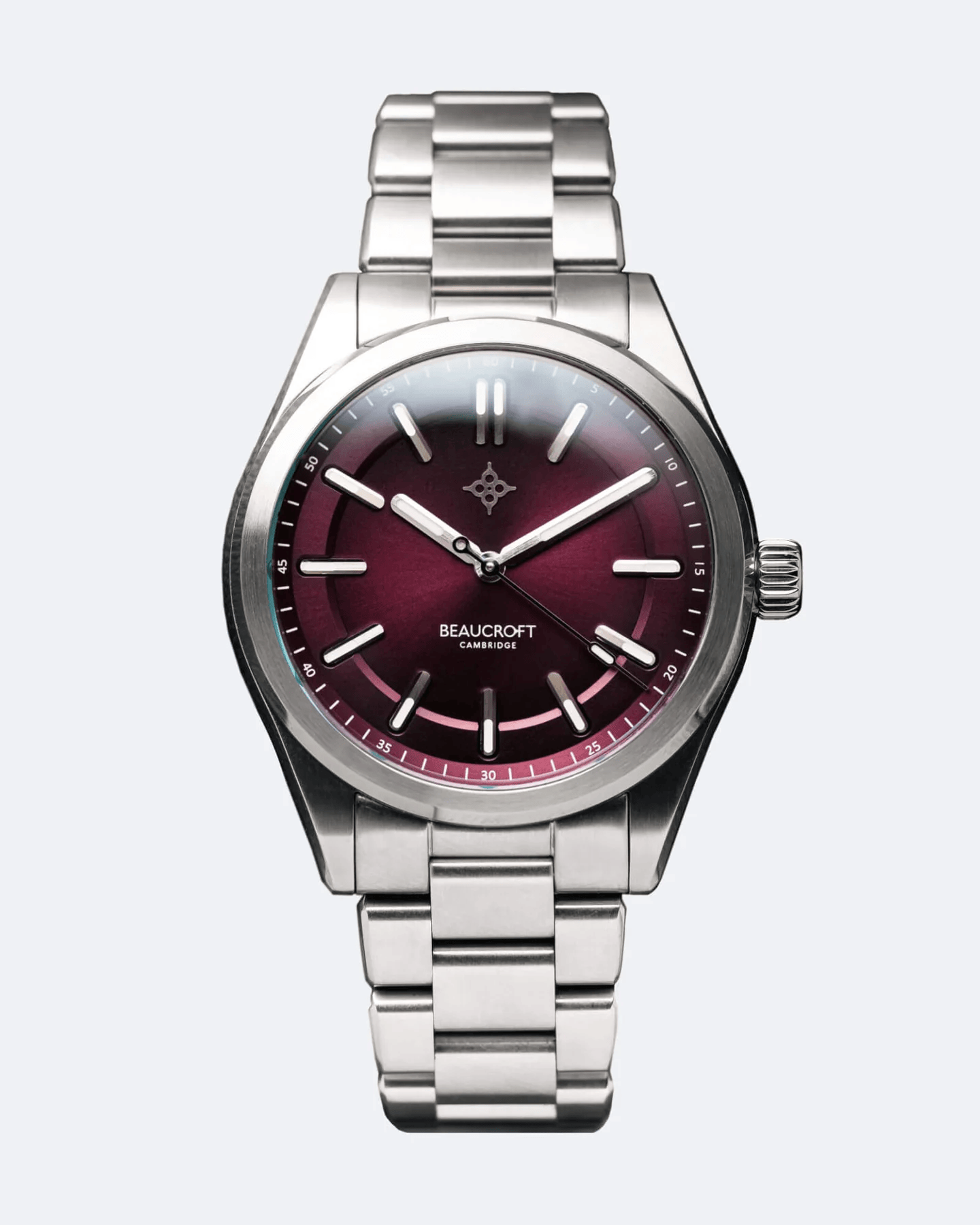 Beaucroft Element Watch with a burgandy wine coloured dial