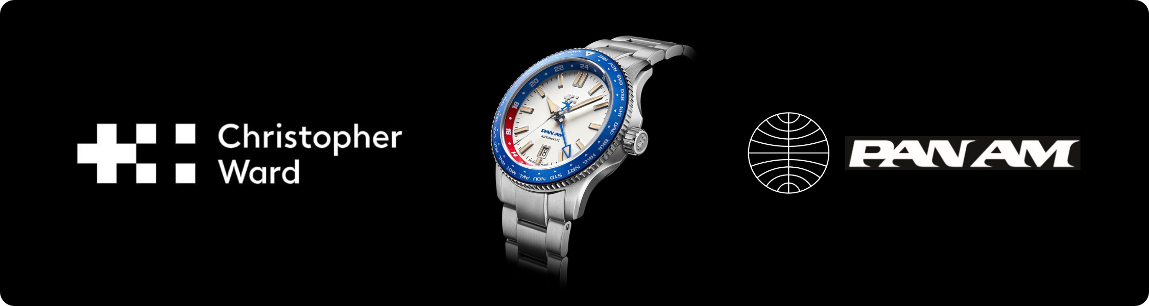 Christopher Ward C60 Watch on a black background