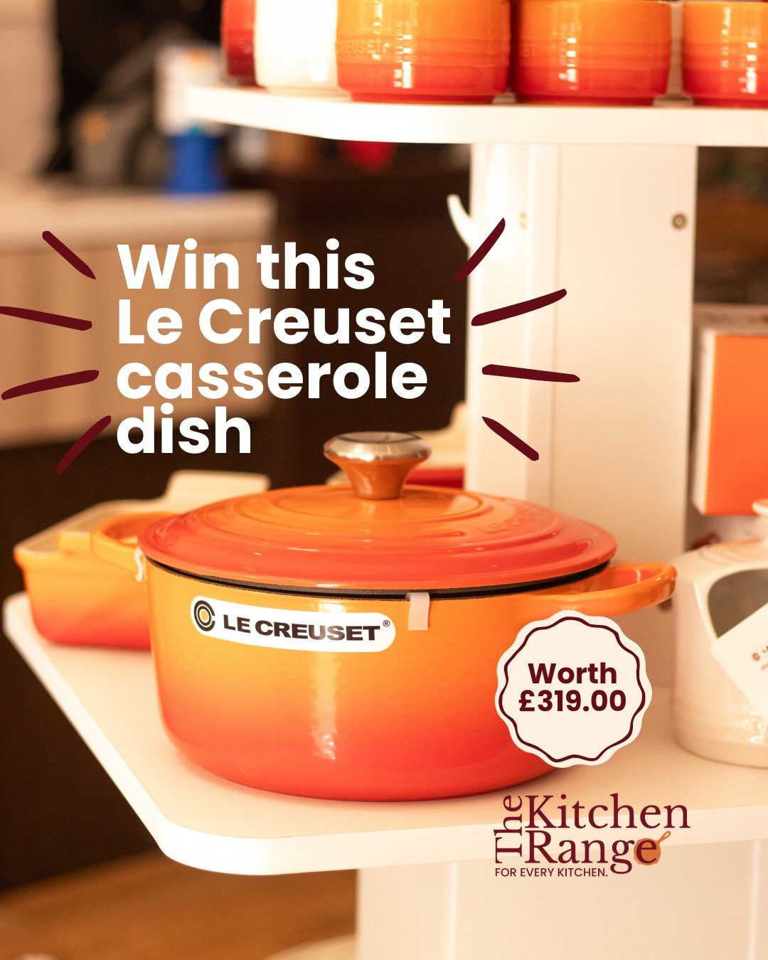 ✨ GIVEAWAY TIME ✨

To celebrate the arrival of Le Creuset at The Kitchen Range, we&rsquo;re giving you the chance to win this beautiful 24cm Le Creuset cast iron casserole dish in their classic colourway!

Perfect for slow cooking, family meals, and 