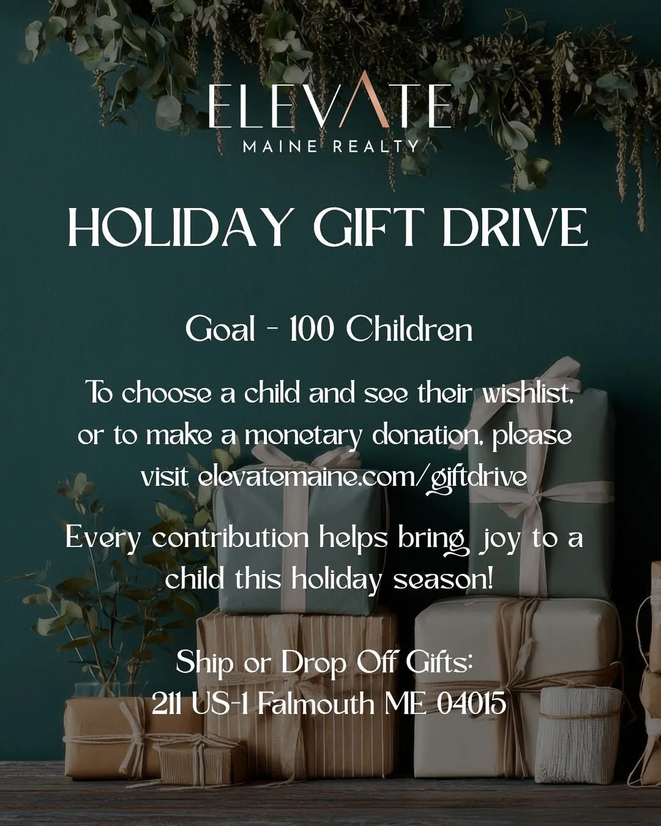 Our office is already filling with gifts! Let&rsquo;s keep the momentum going and show up BIG for foster and adopted youth in Maine. Sponsor a child or donate by December 5.
❤️ Join the Holiday Gift Drive: elevatemaine.com/giftdrive