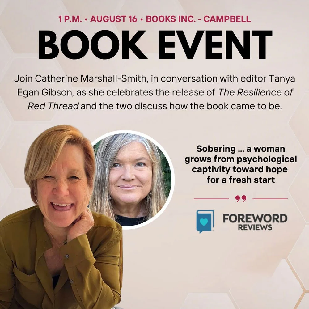 Past event Book Event graphic with Cathrine smiling along with date and location