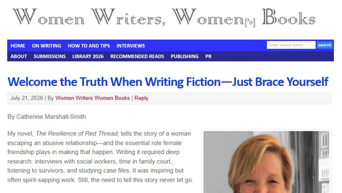Screenshot of Books by Women article by Catherin Marshall-Smith