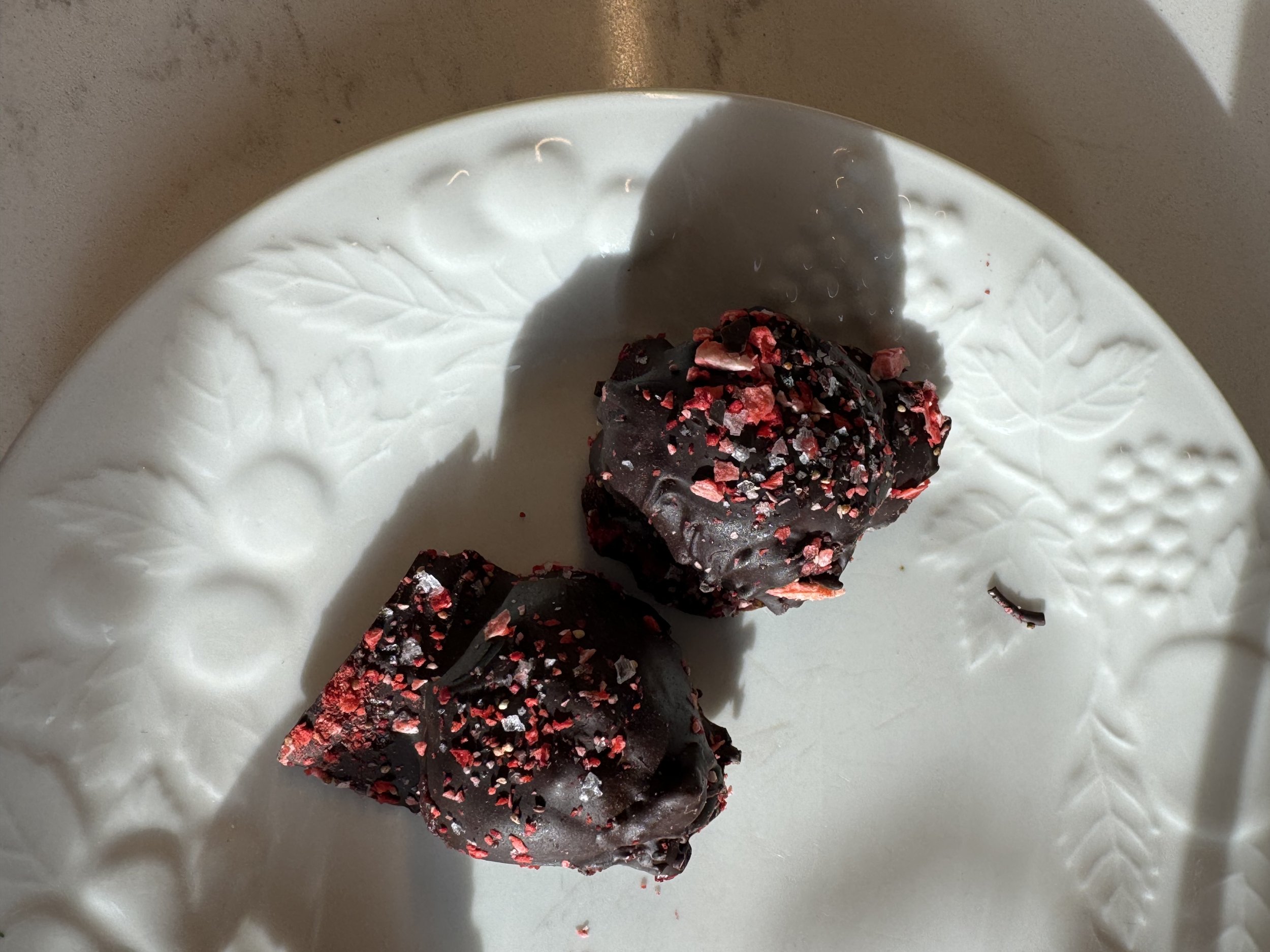 Raspberry Chocolate Protein Bites