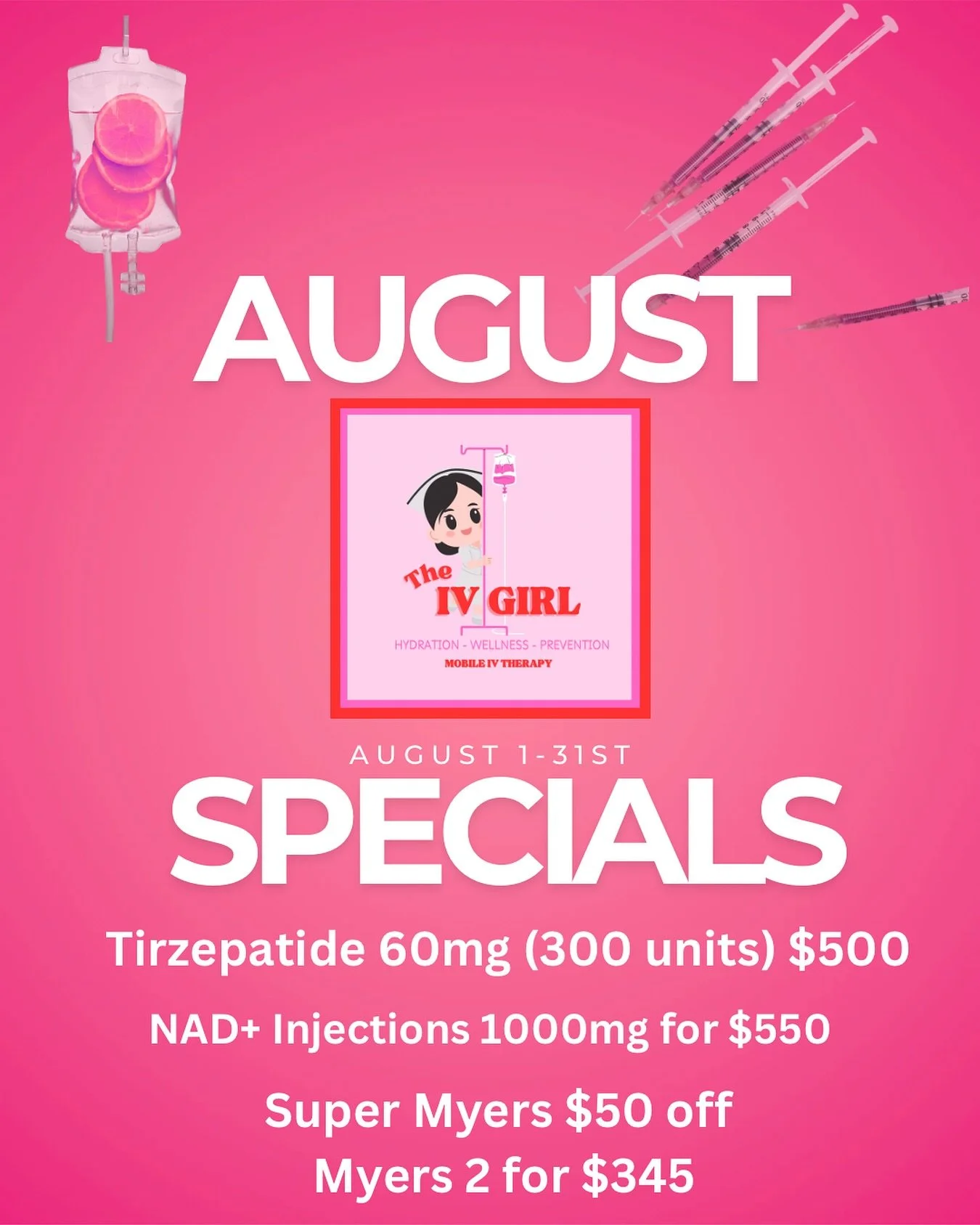 Don&rsquo;t miss out! 
Book your IV today 📆

#theivgirl #mobileivtherapy #fyp