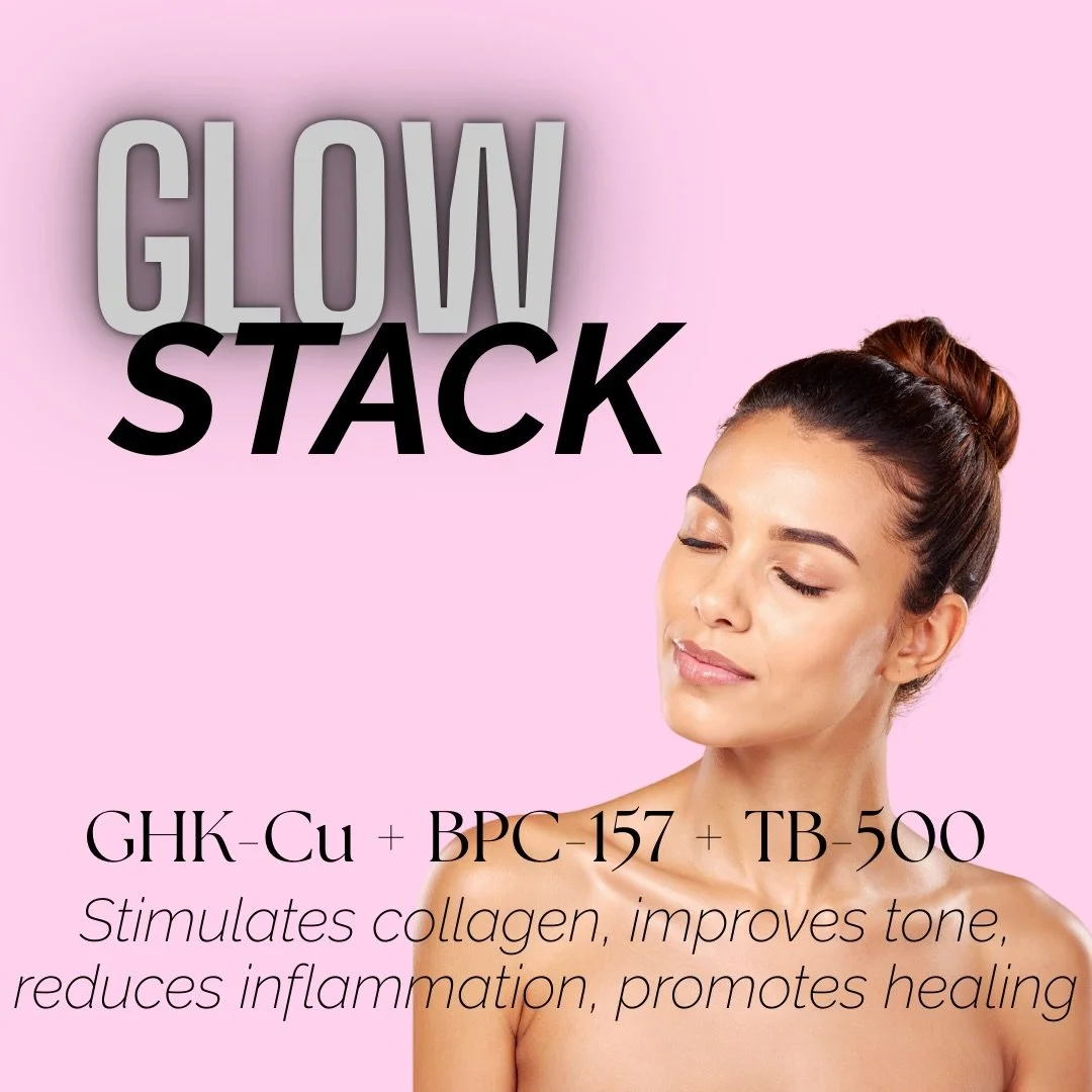 ✨ The Glow Stack ✨ 

My favorite combo for radiant, hydrated, youthful skin! 

Seriously after a short time on this Peptide people will literally ask if you why your skin is Glowing ✨

This powerhouse peptide stack supports collagen production, impro