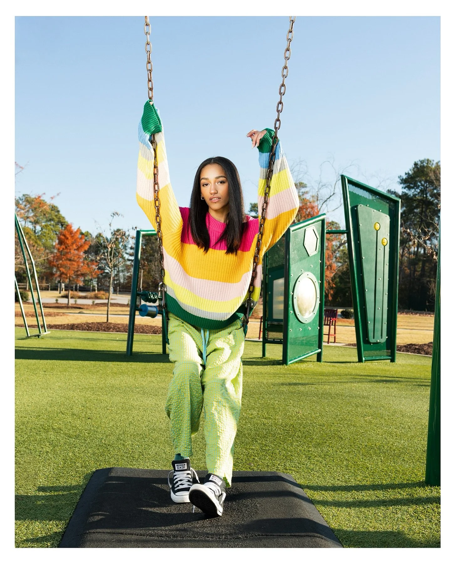 Catch me on the play ground 🛝 No, we took these in 31 degree weather 🥶 @kenalianne was a champion // #canon 
#canonr6iii #colors