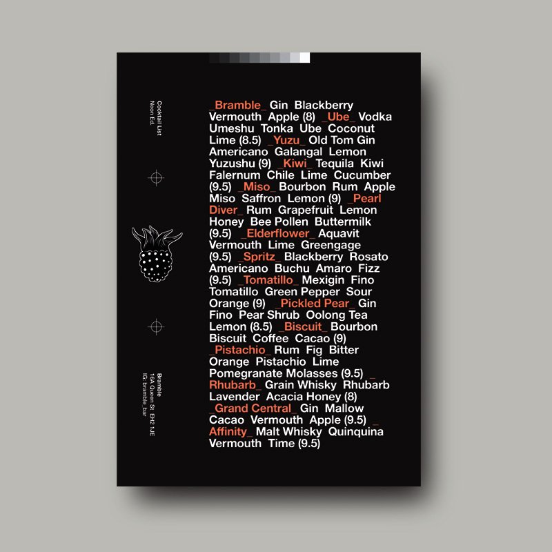 Bramble’s Non-Menu Menus