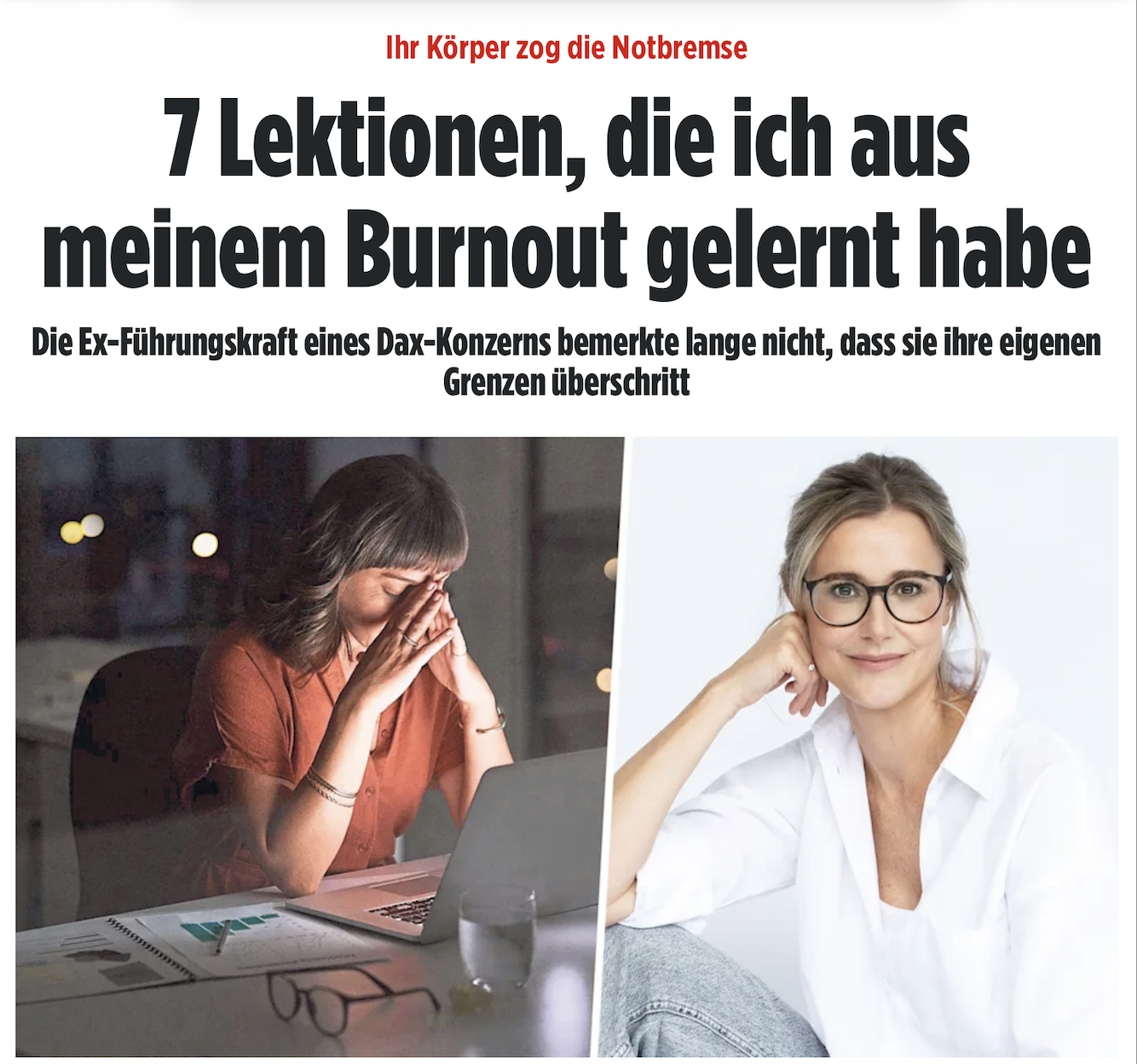 Bild Zeitung Christina Voß Burnout