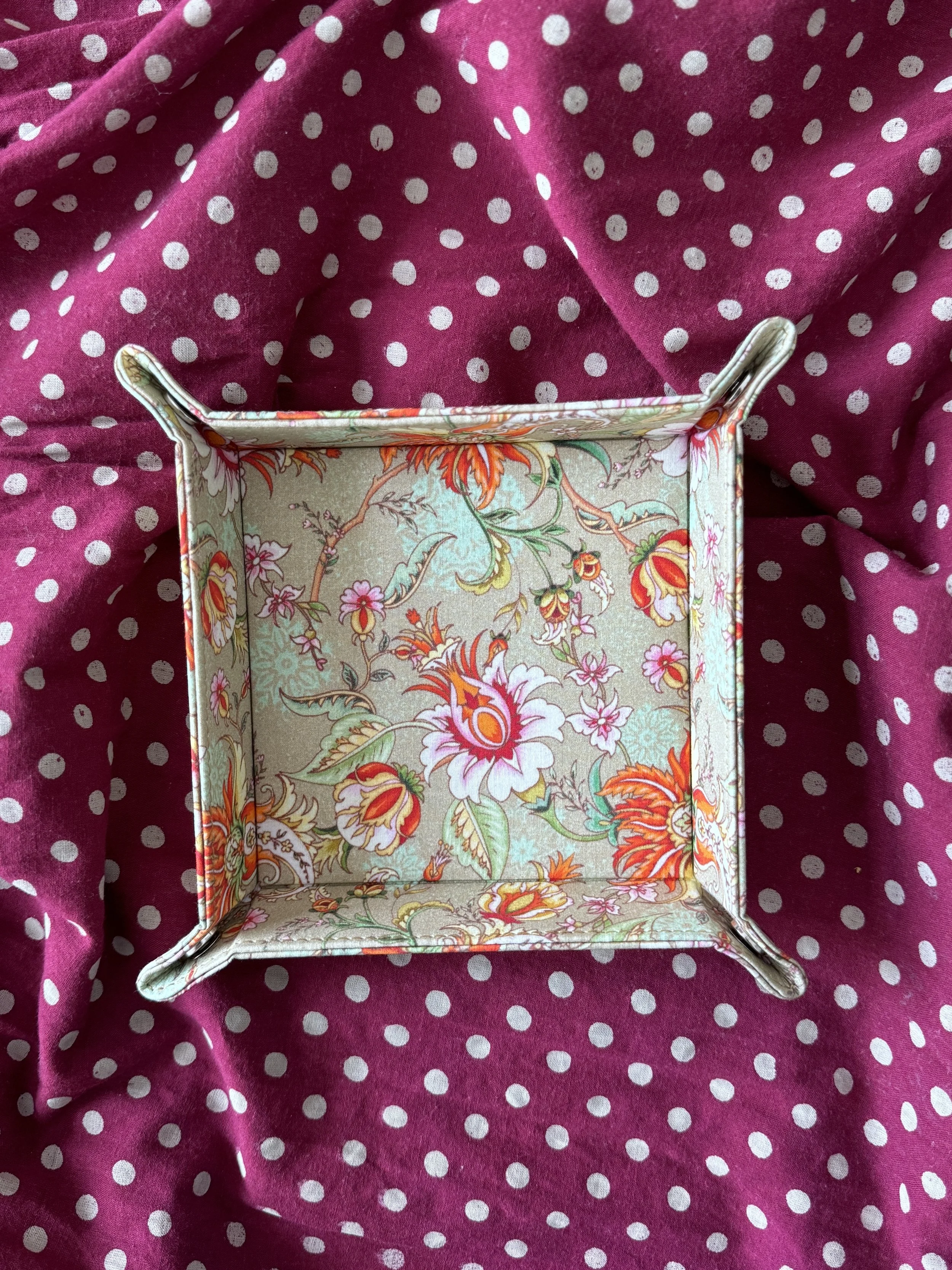 Floral Fabric Valet Tray