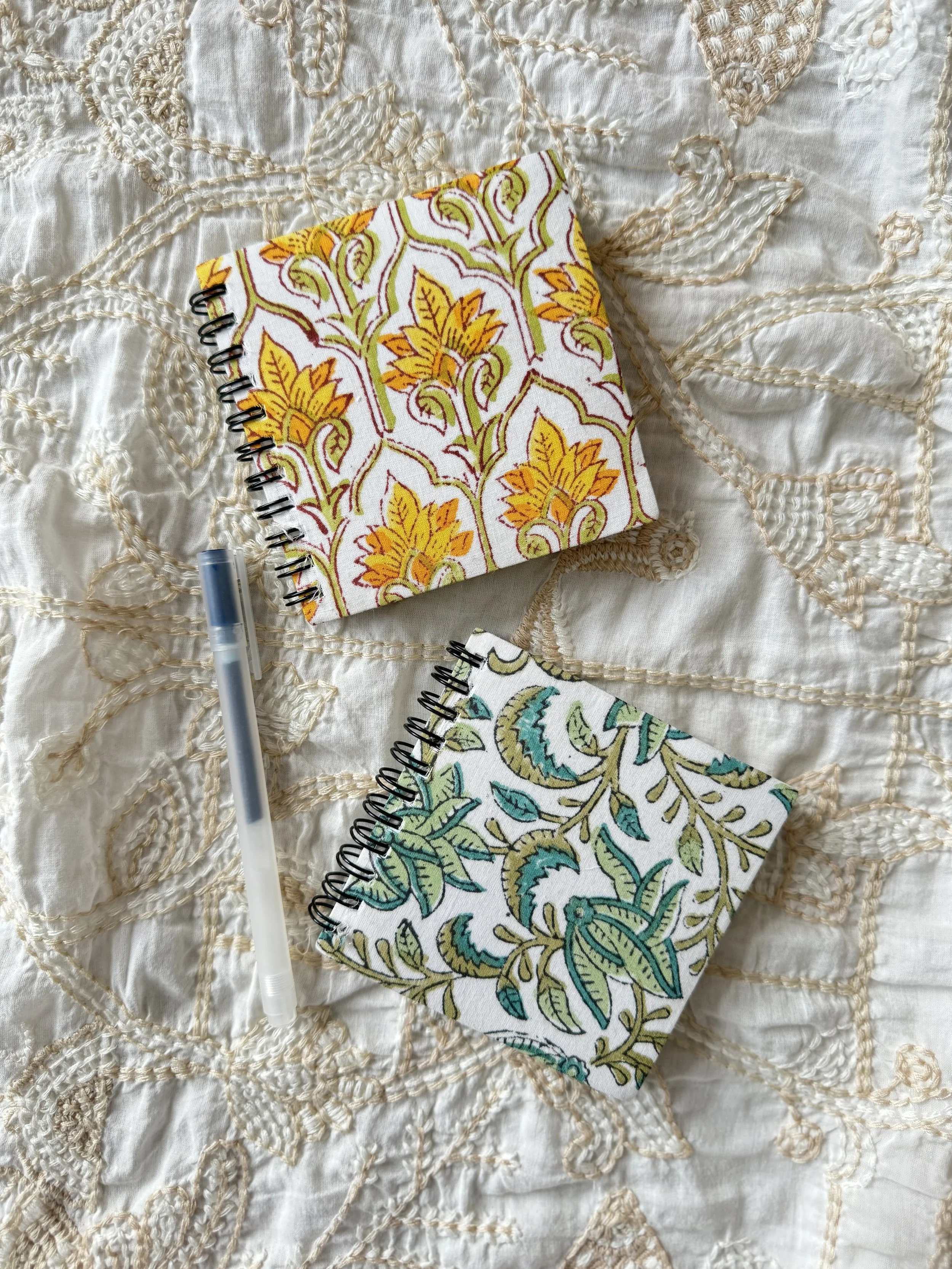 Fabric-Cover Wire-Bound Journal - Mini