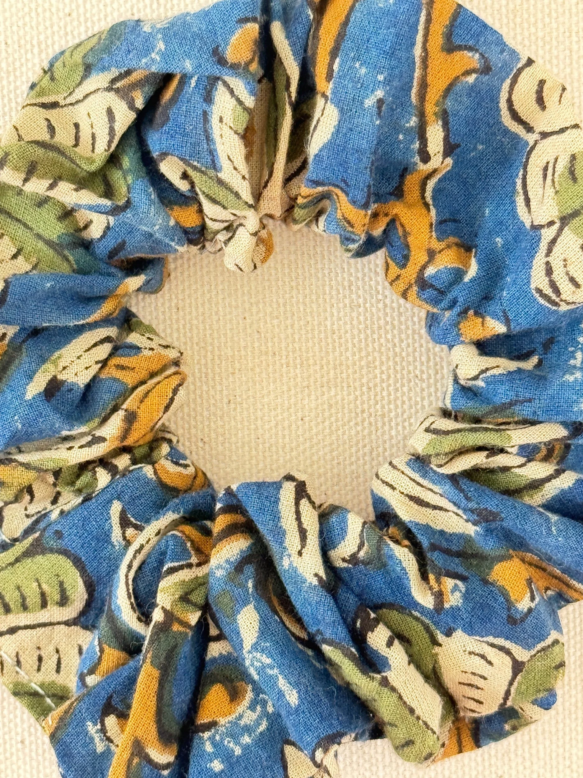 Upcycled Cotton Scrunchies – Lightweight Hair Accessory– Blue