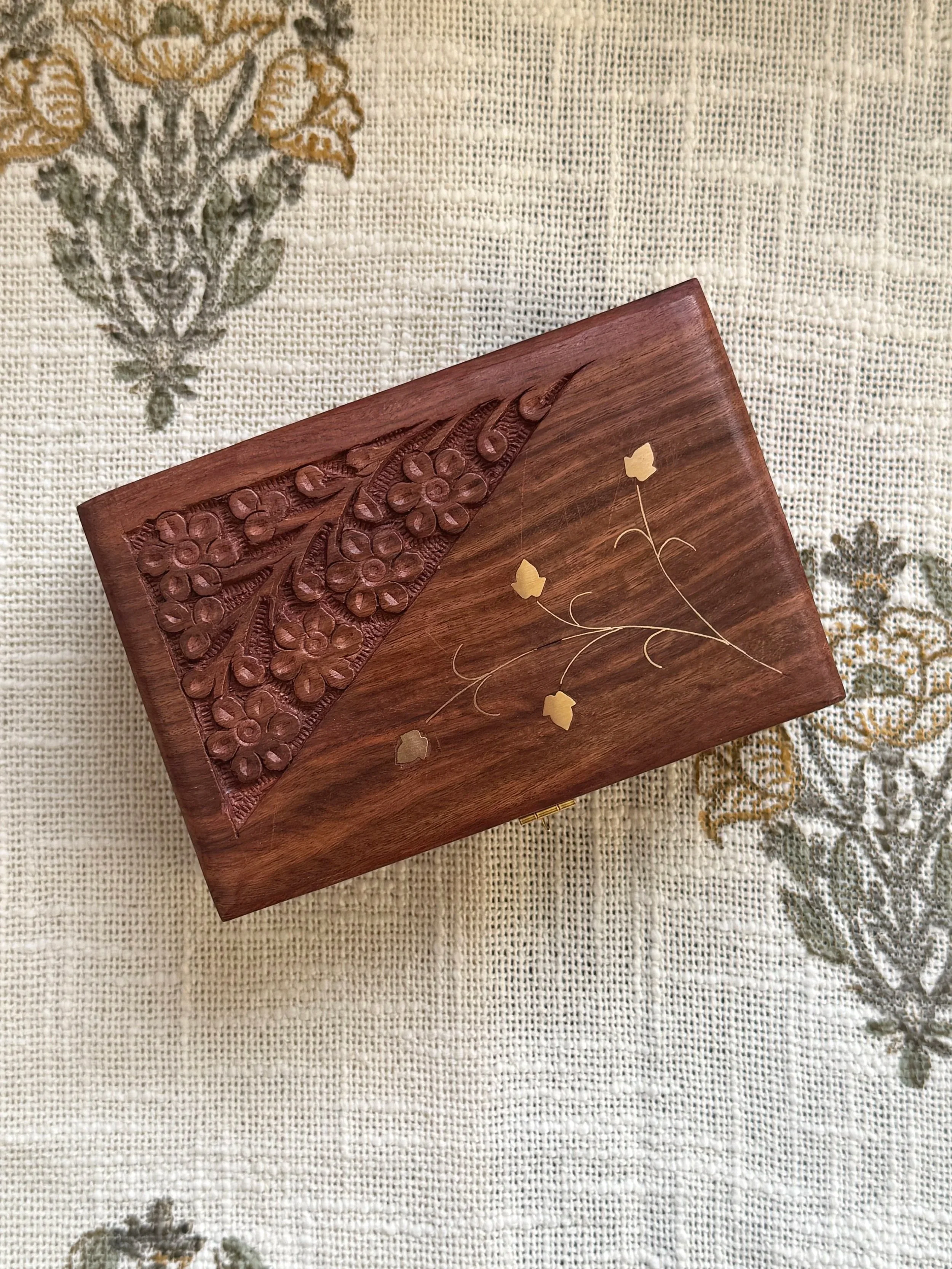 Jewellery Box- Carved in Rosewood (Medium) Halves