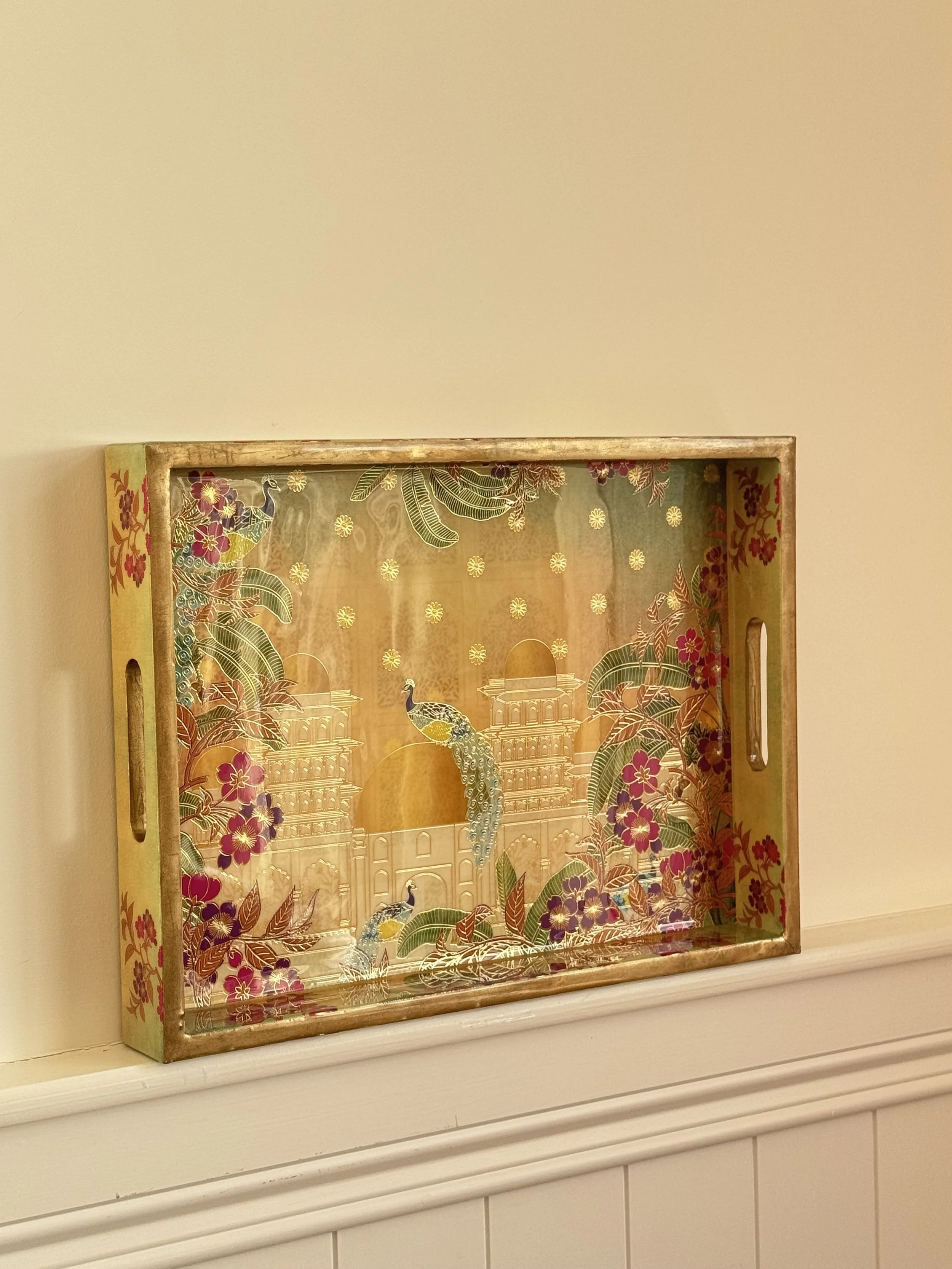 Lacquer Coated Wood Serving Tray- Riyasat (Large)