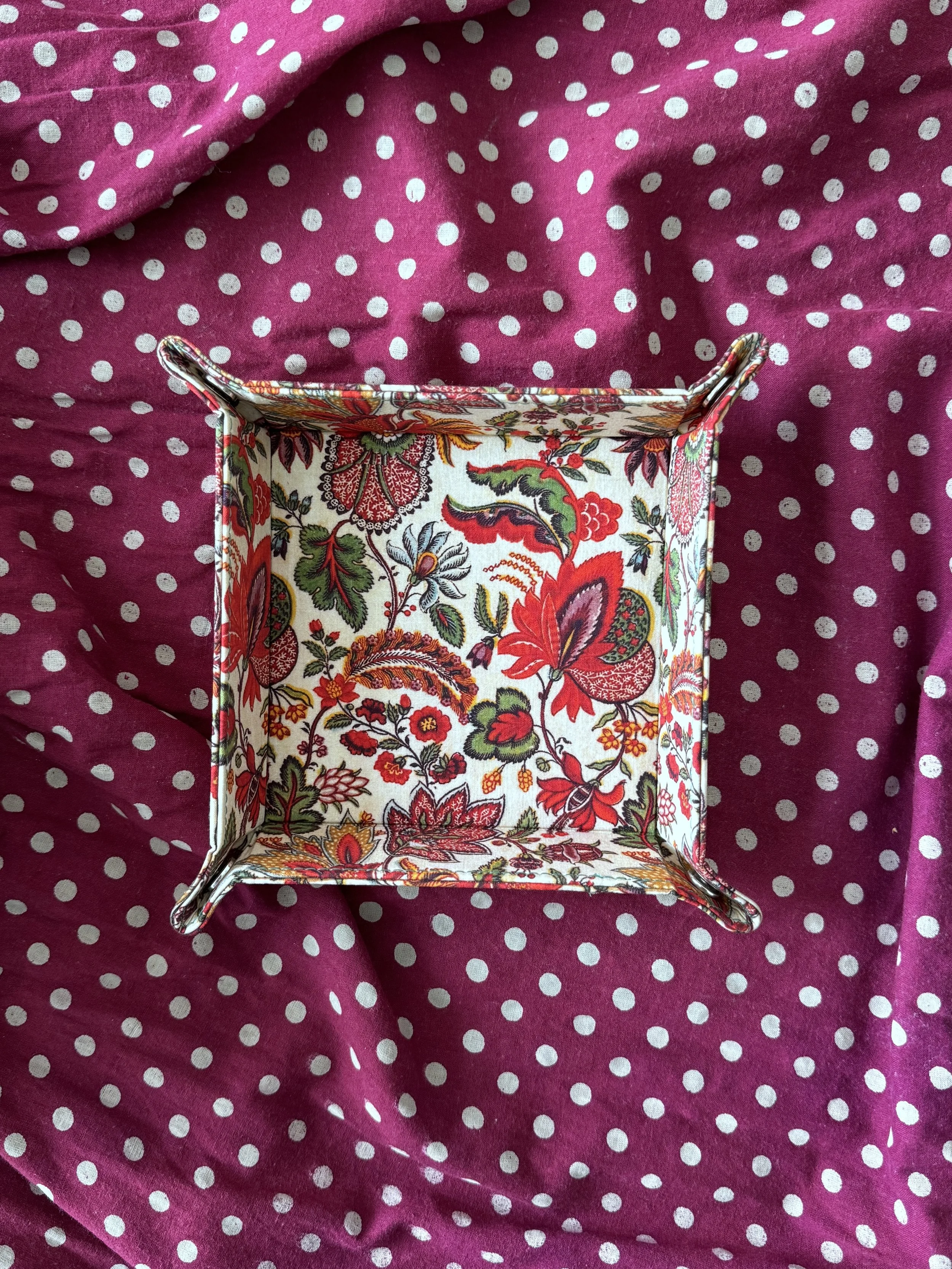 Floral Fabric Valet Tray