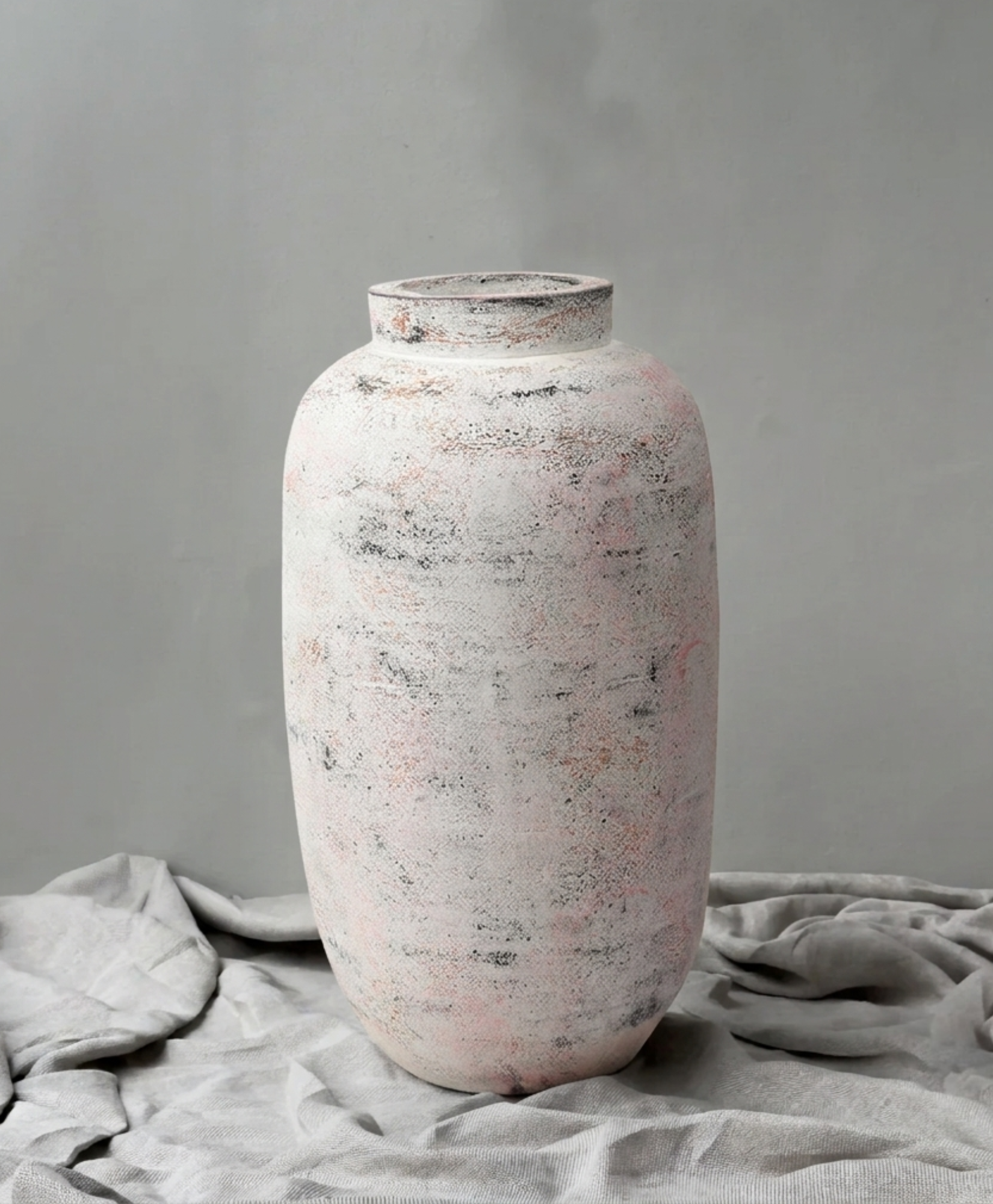 Terracotta Tall Vase- Distressed- Rustic Alabaster