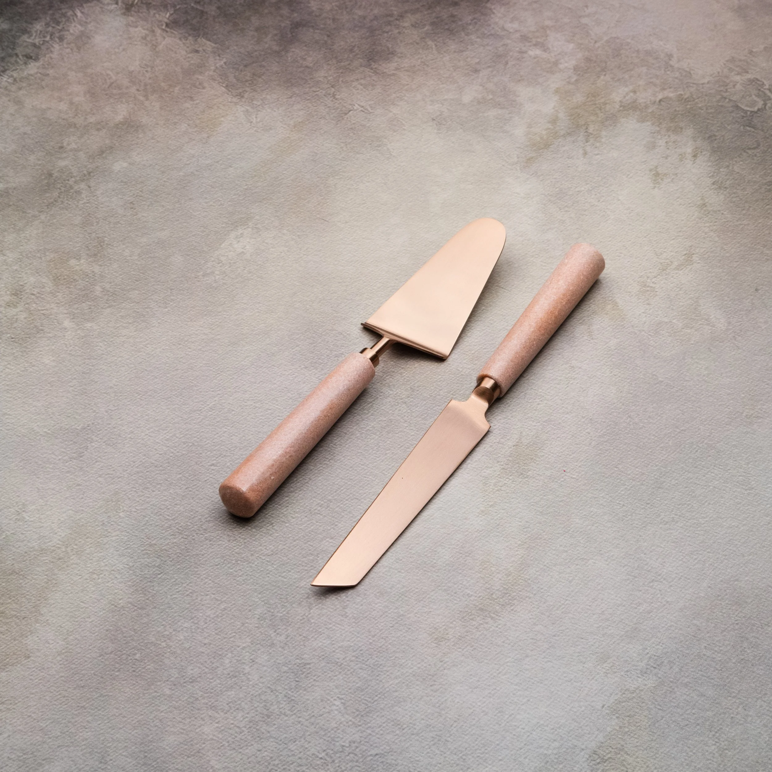 Cake Knife & Server Set- Rose Gold