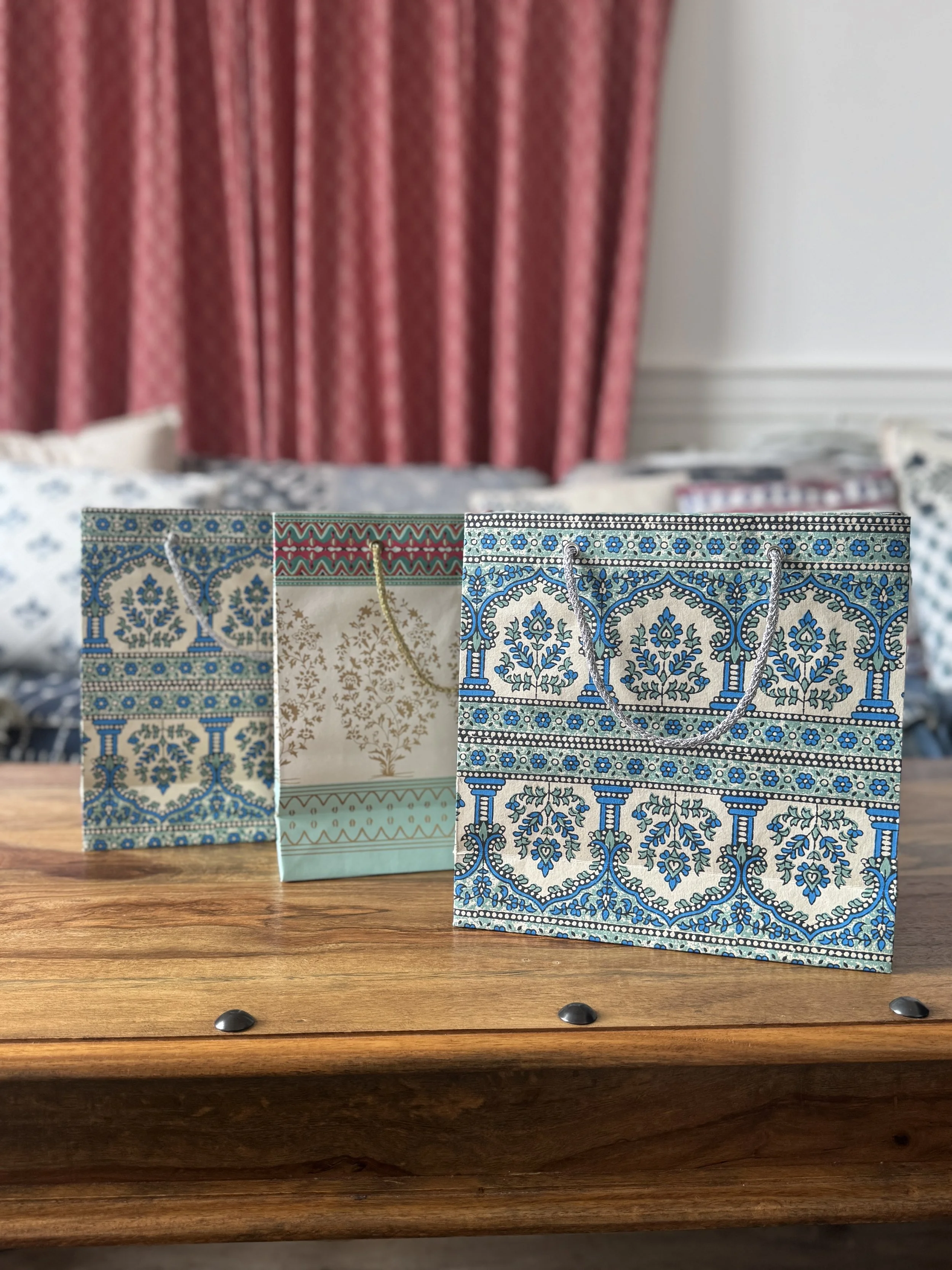 Three square Bags- Assorted Mix- Blues