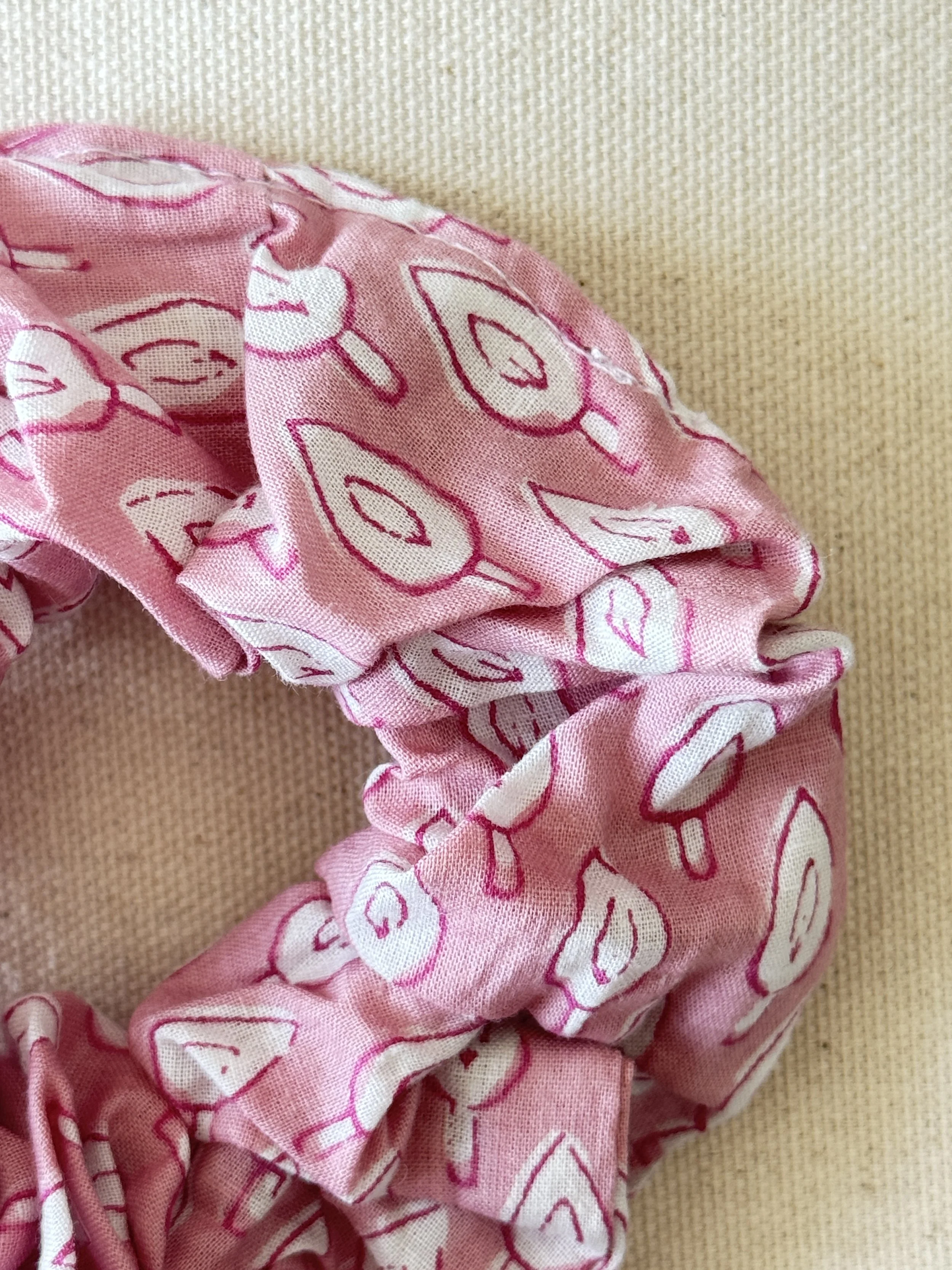 Upcycled Cotton Scrunchies – Lightweight Hair Accessory– Soft Pink