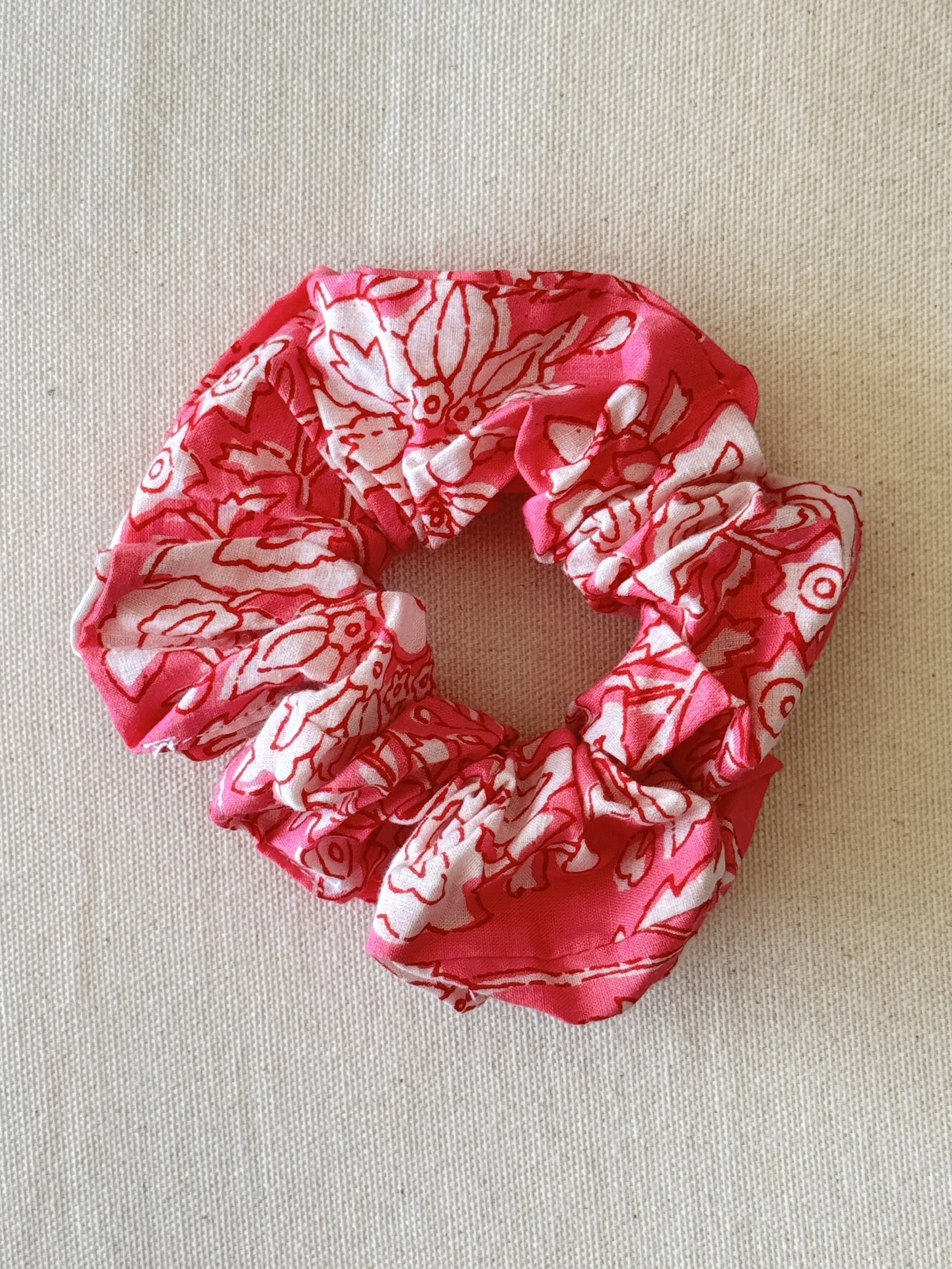 Upcycled Cotton Scrunchies – Lightweight Hair Accessory– Pink