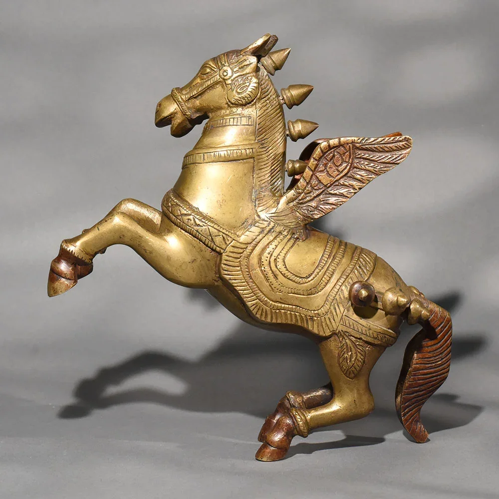 Brass Pegasus Horse Sculpture