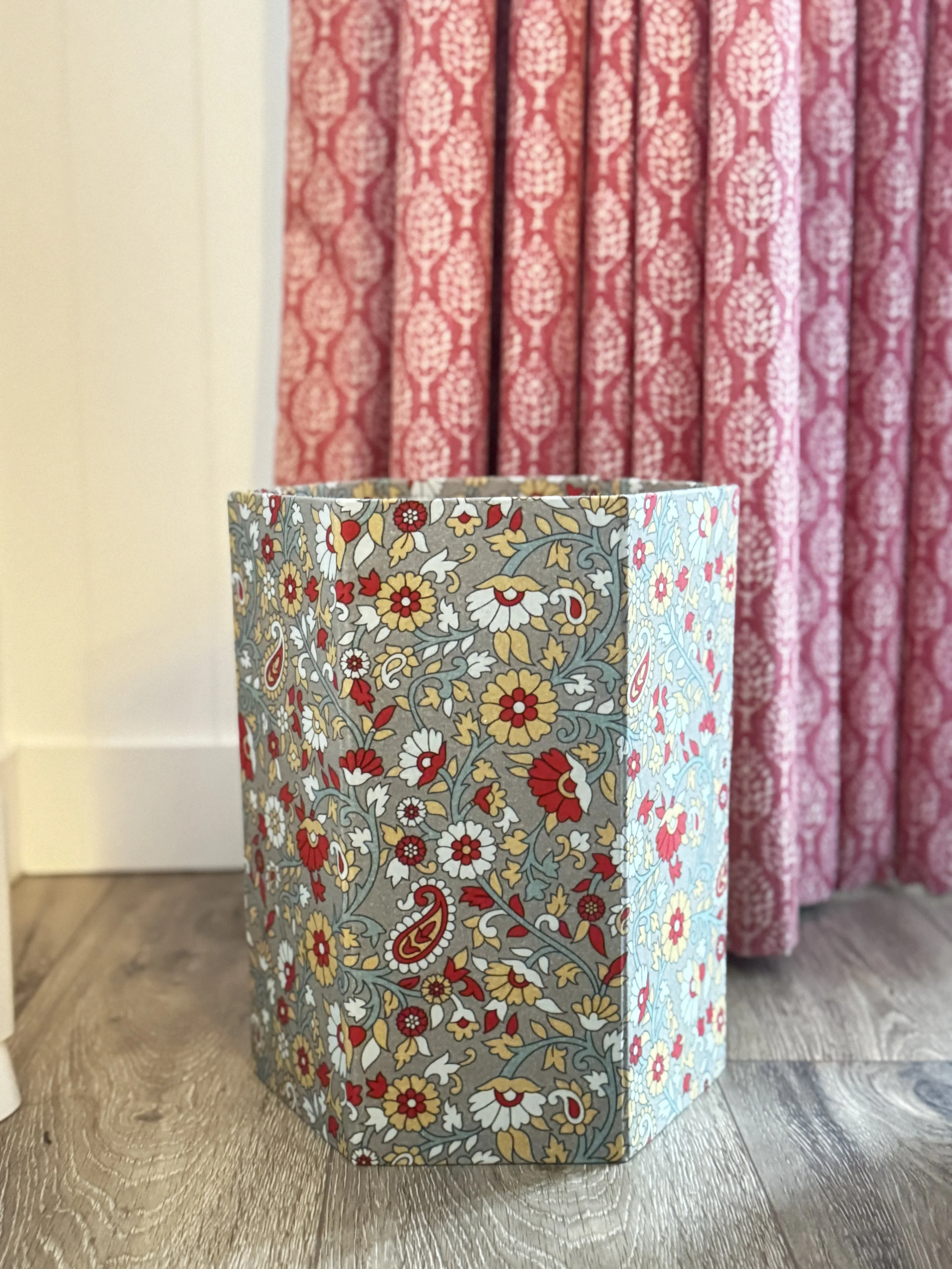 Collapsible Waste paper Bin- Grey & Mustard