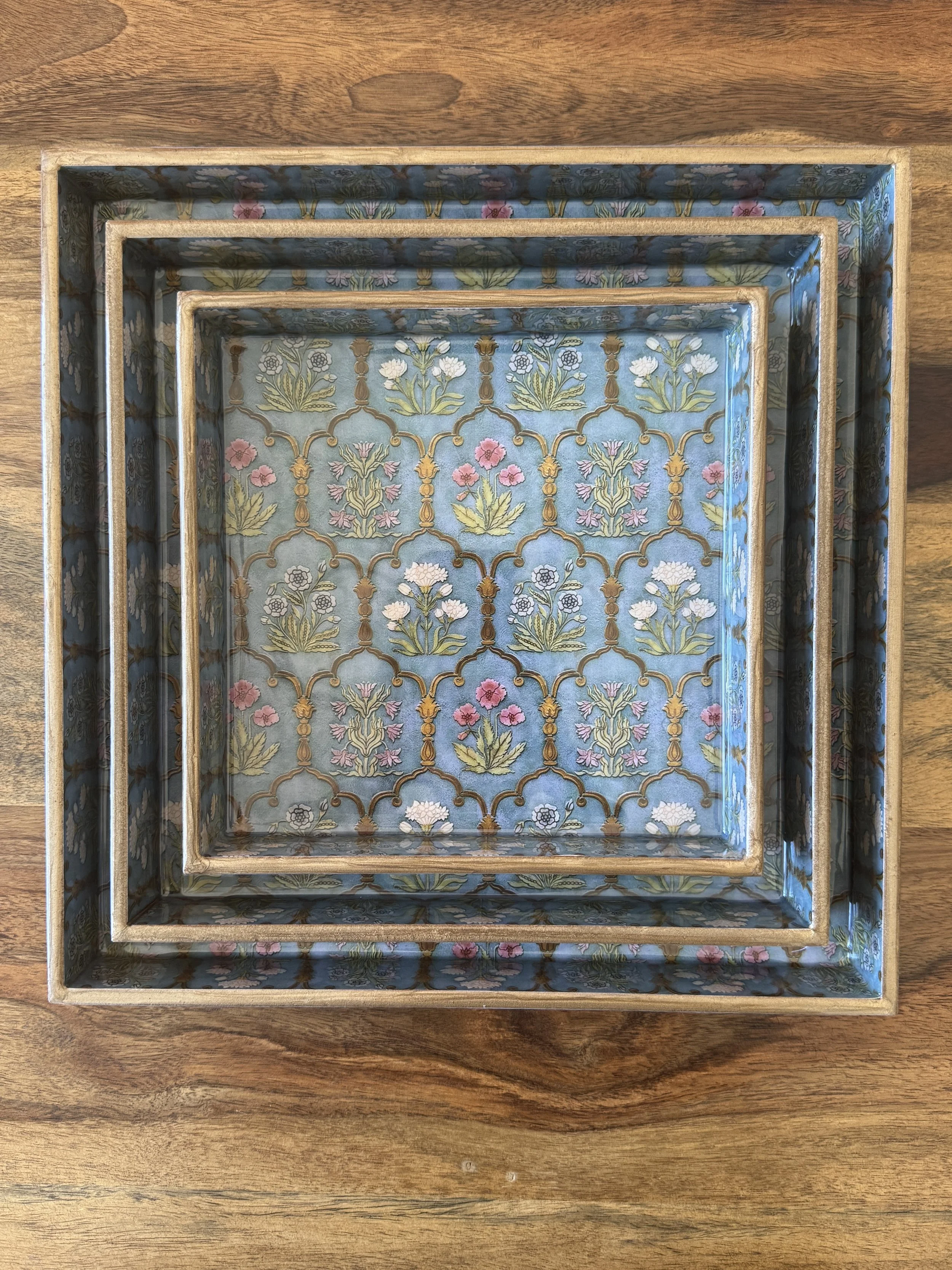 Wood Square Tray- Mahraab