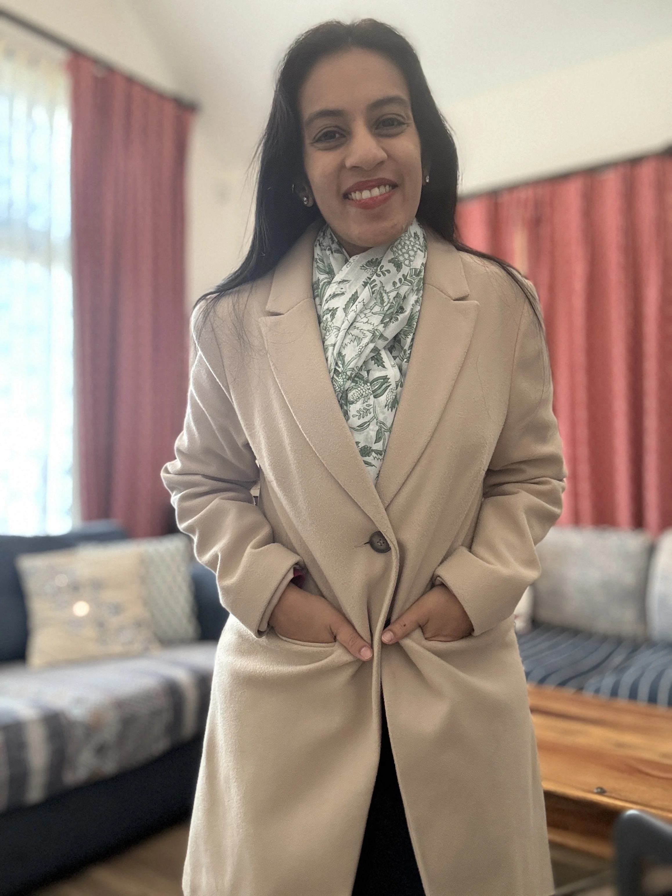 Cotton Scarf- Tarang (Wave)- White & Green