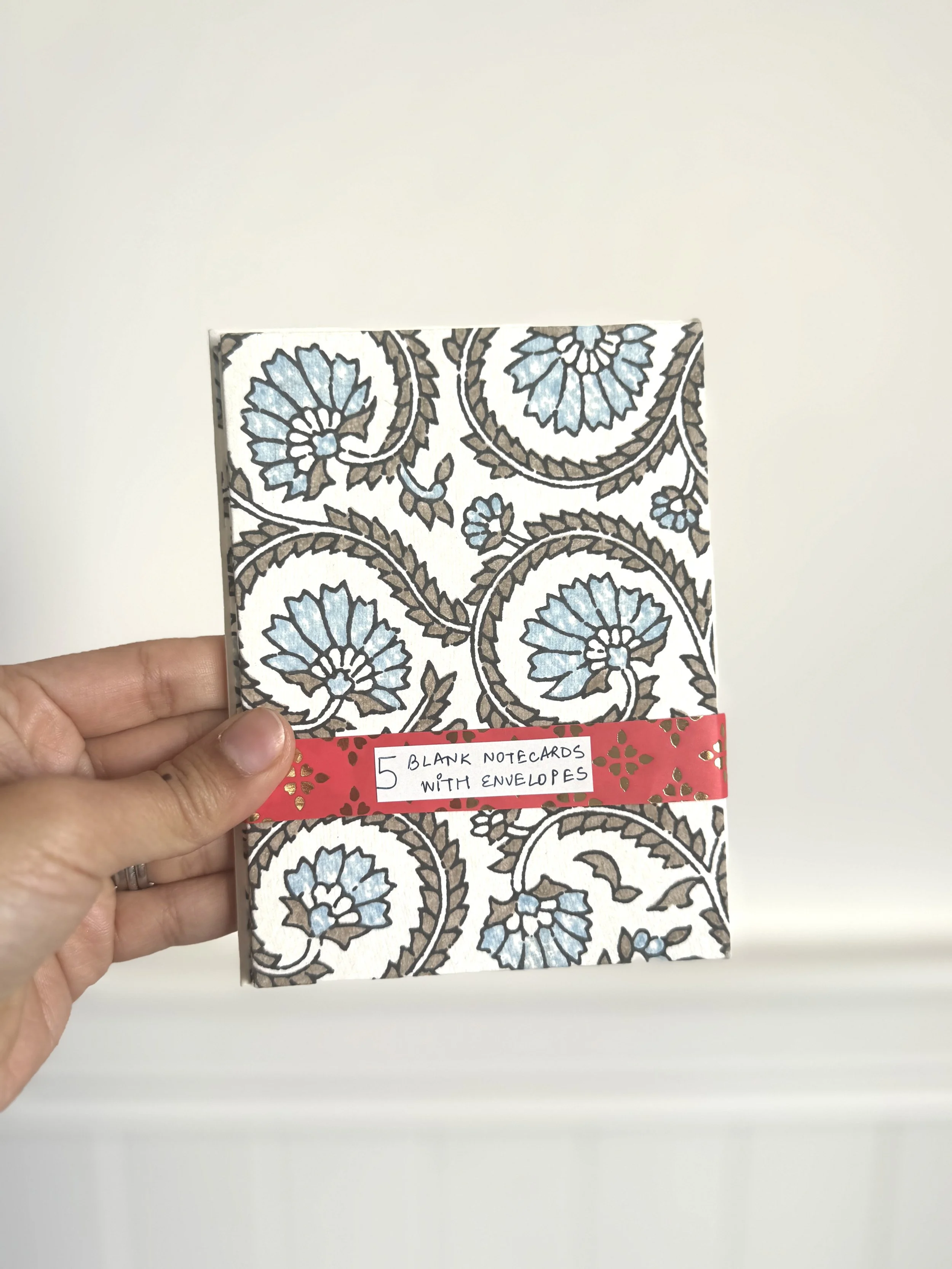 Tree-free Hanmade Paper Blank Notecards- Blue & White