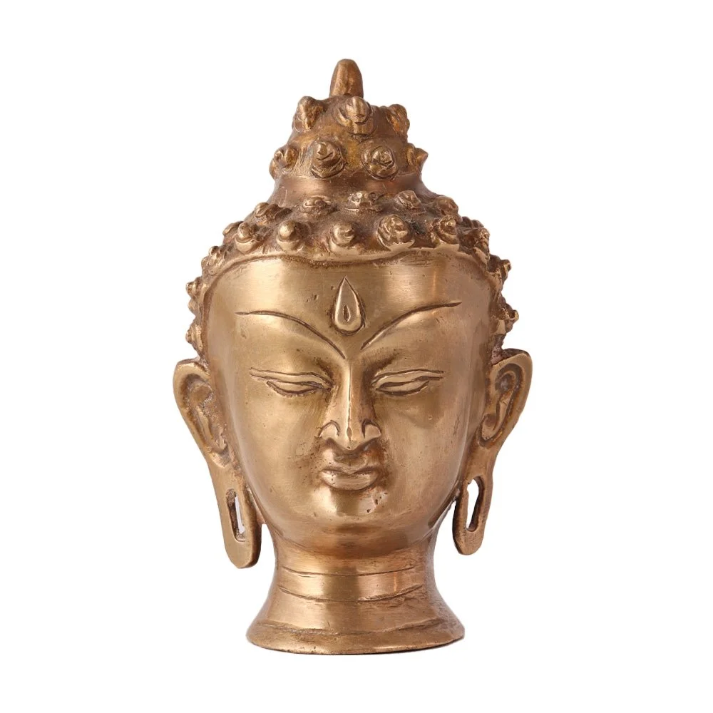 Brass Buddha Head Sculpture – Symbol of Peace & Calm