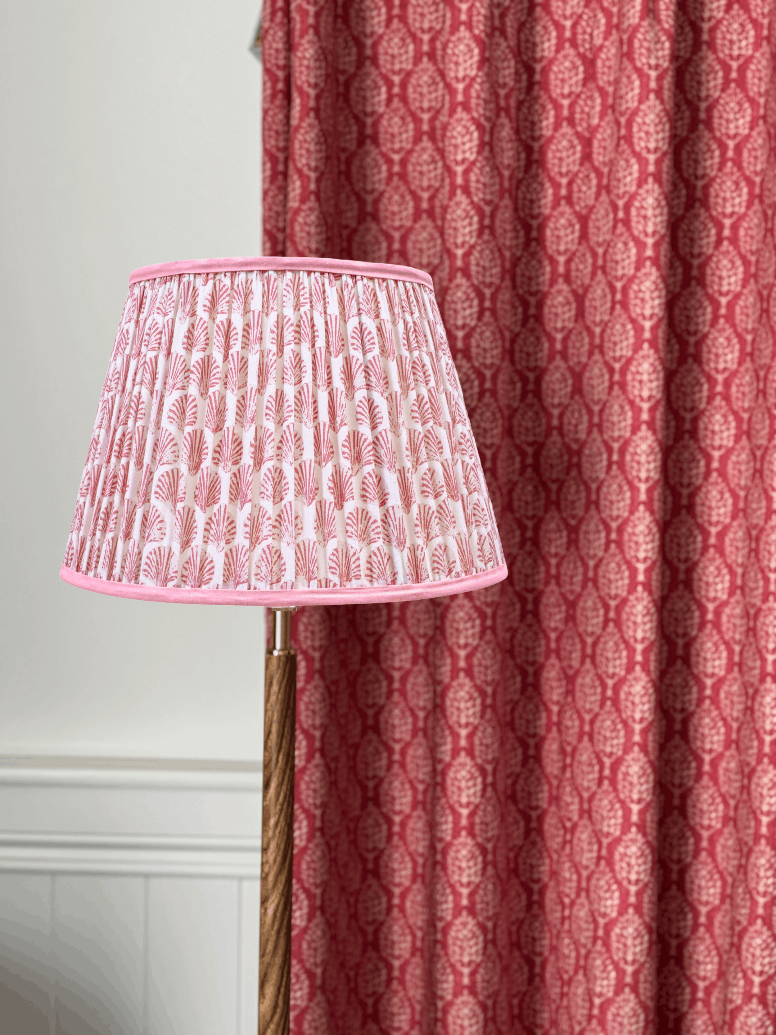 Floor or Table Lamp Pleated Lampshade- Indian Print- Saanjh (Evening Glow)