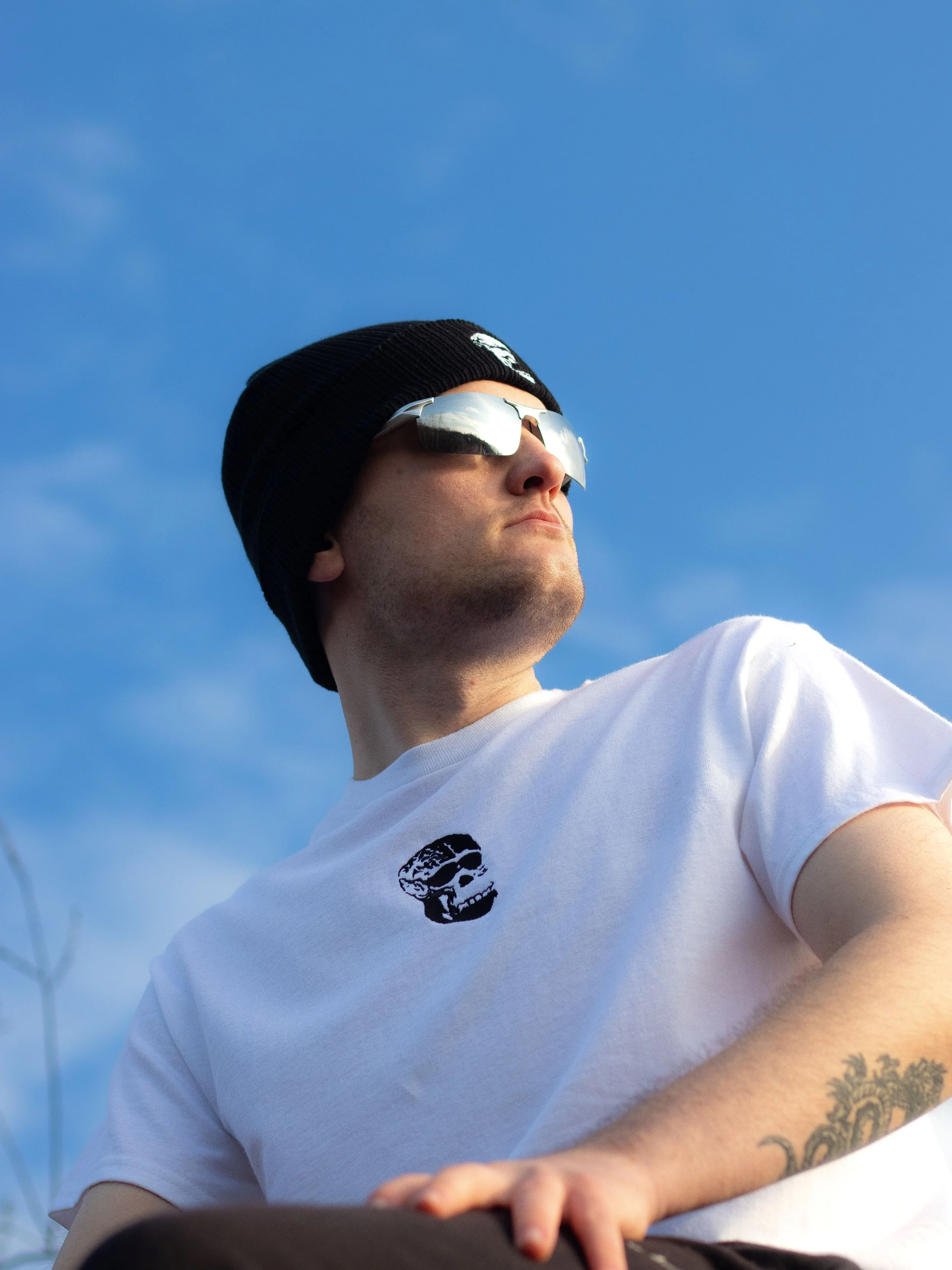 'Chimp Brain' T-Shirt (Black Embroidery)