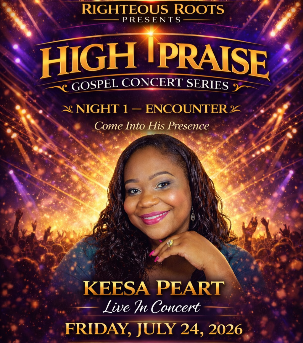 Concert flyer showing Keesa Peart and Golda McFarlane performing at High Praise Gospel Concert Series Night 1 at Monomoy Regional High School in Harwich Massachusetts