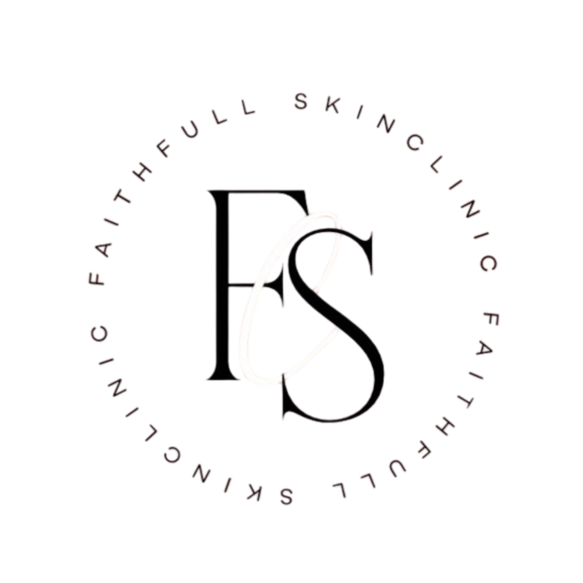 The image features the letters 'FS' centered with a gradient background of red, black, and white, accompanied by stylized capital letters spelling 'FAITHFULL SKINCLINIC' in a circular arrangement around the letters 'FS'.
