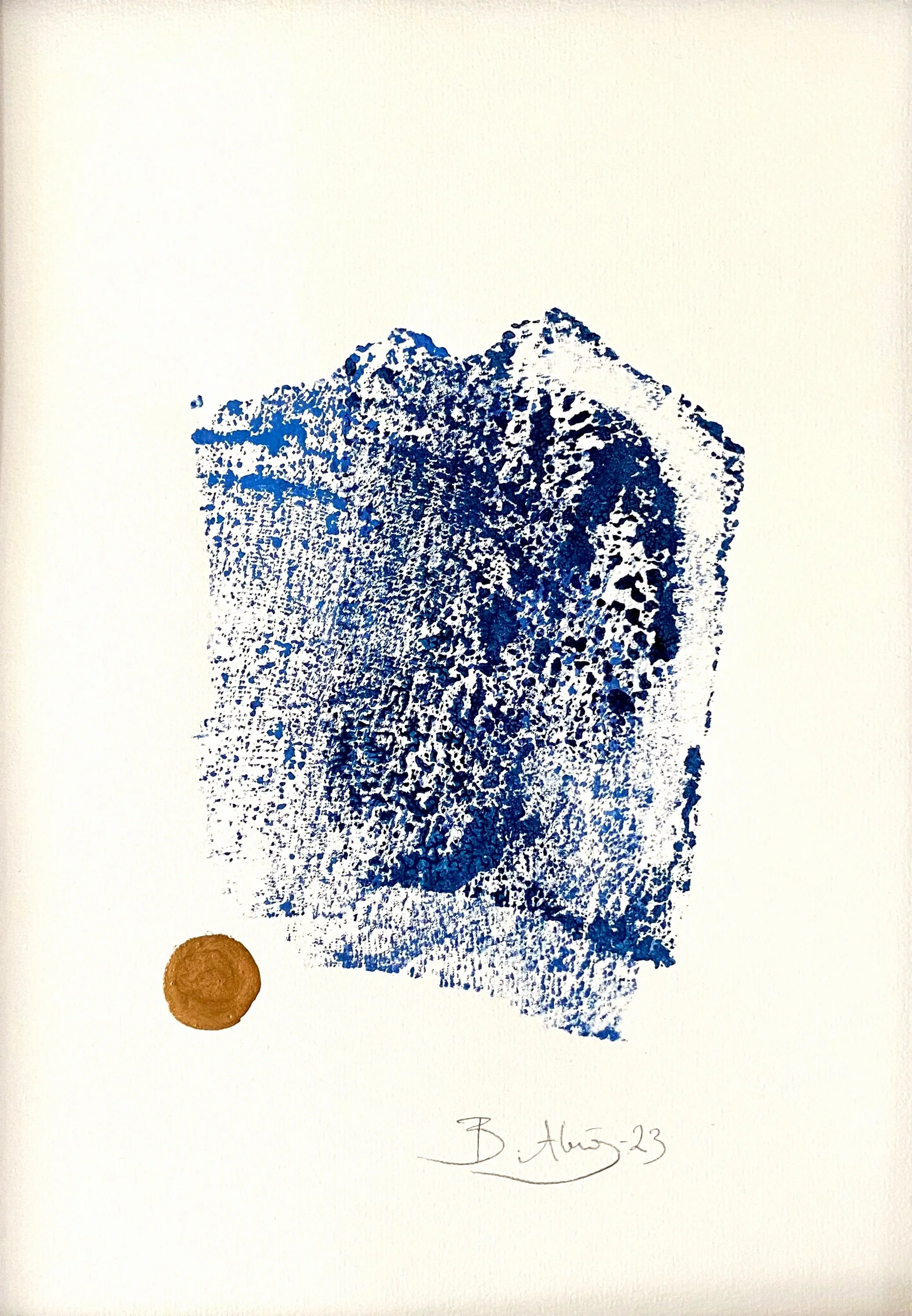 "Queen of the wood" woodcut print of ancient wood, 20 x 35 cm, 2020.