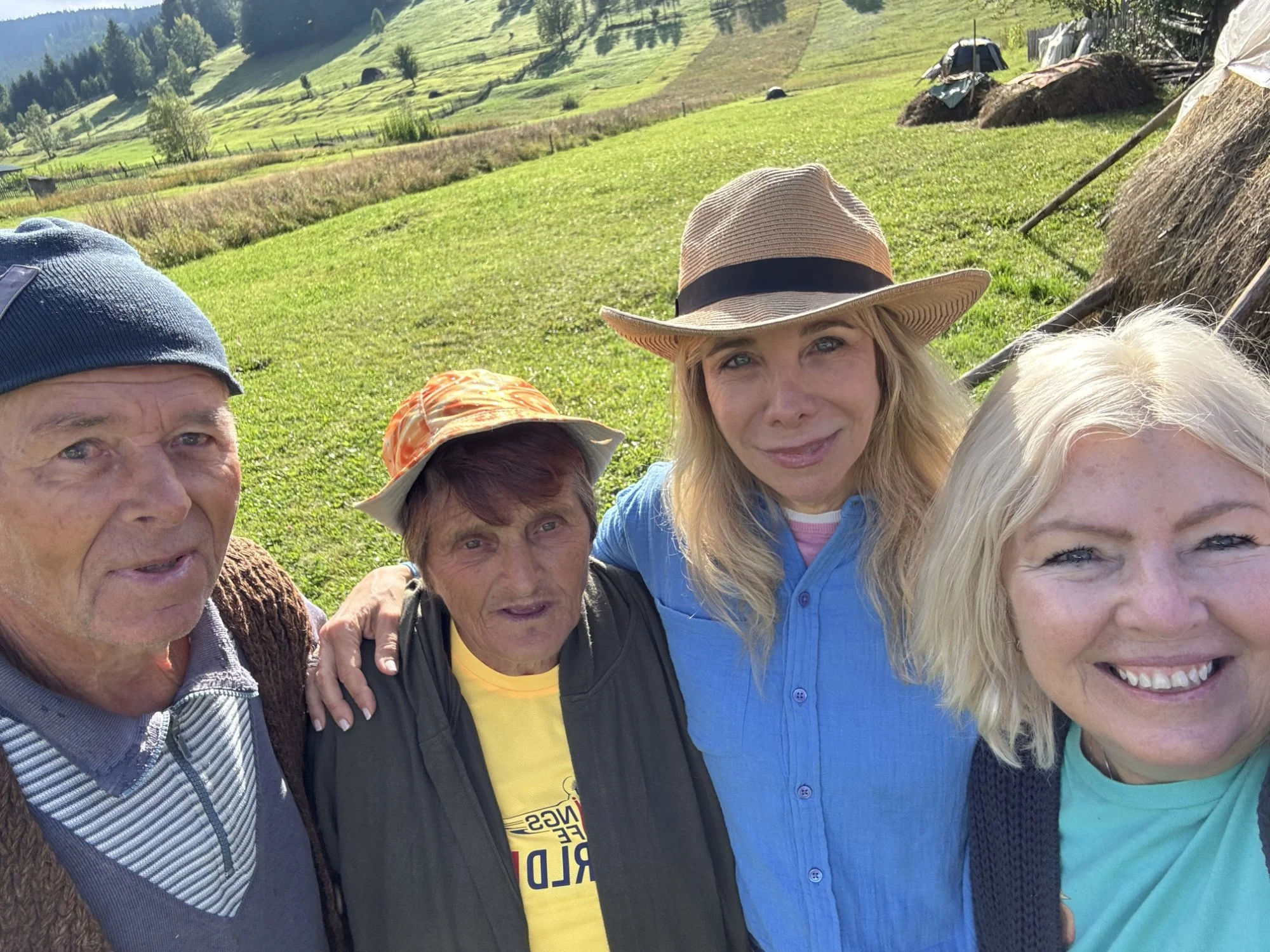 The team visiting the village